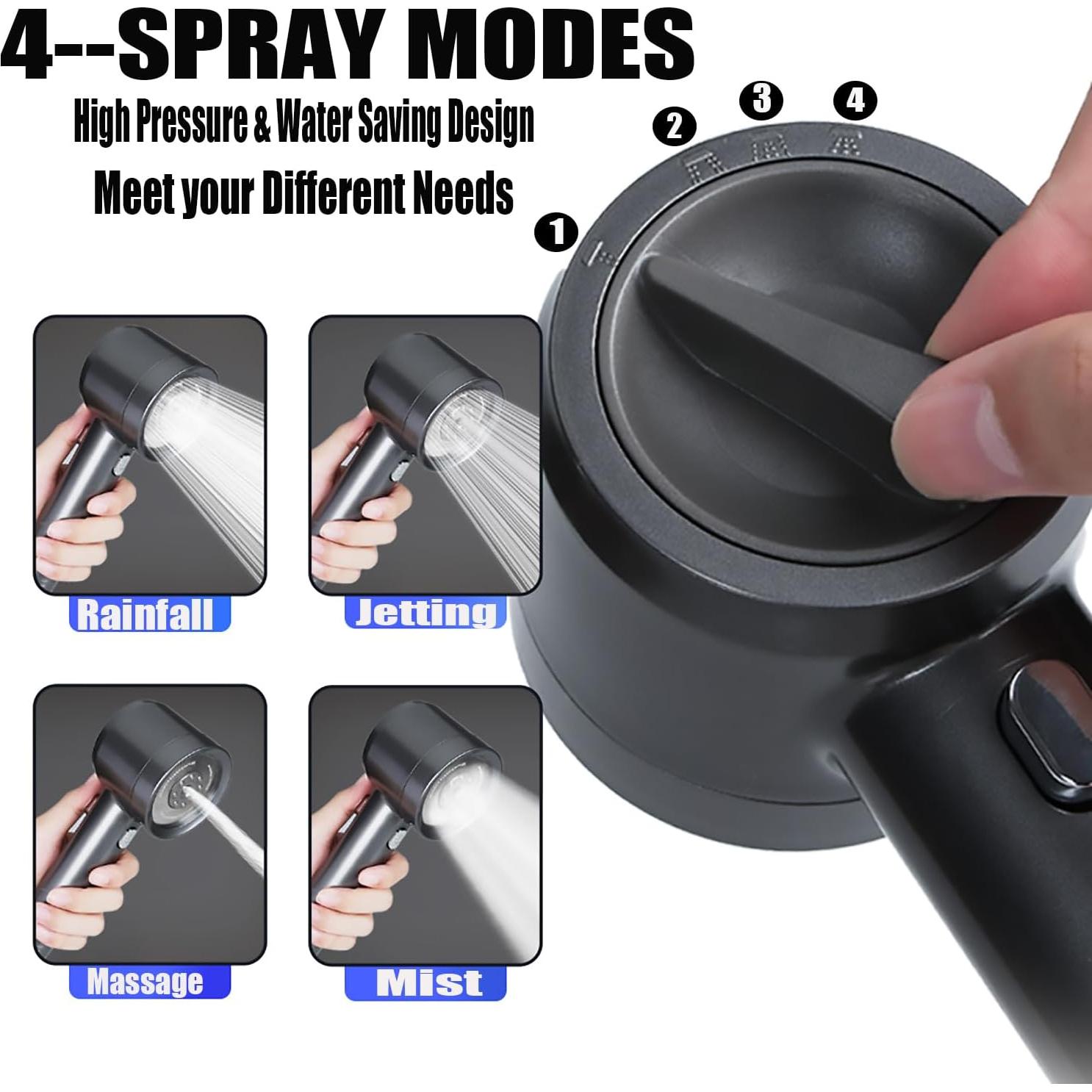 Cabezal de Ducha Filtrado YOUMEIYUAN 4 Modos Alta Presión