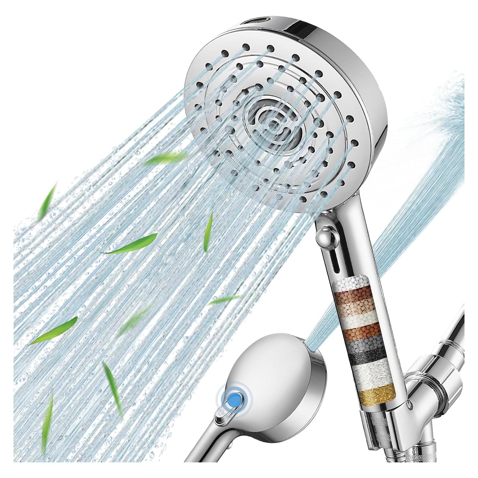 Cabezal de Ducha Filtrado ATQ 7 Modos Alta Presión Cromo