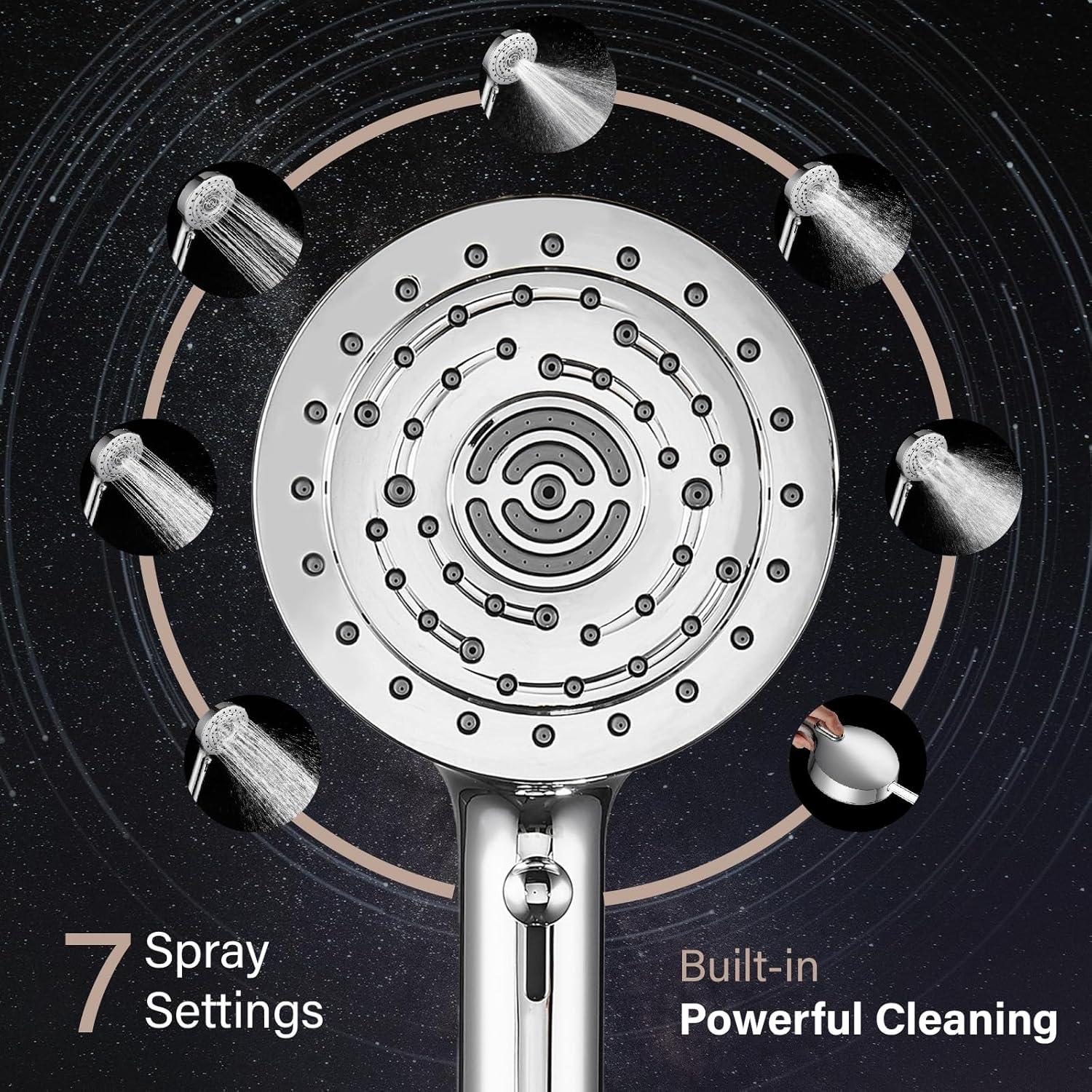 Cabezal de Ducha Filtrado ATQ 7 Modos Alta Presión Cromo