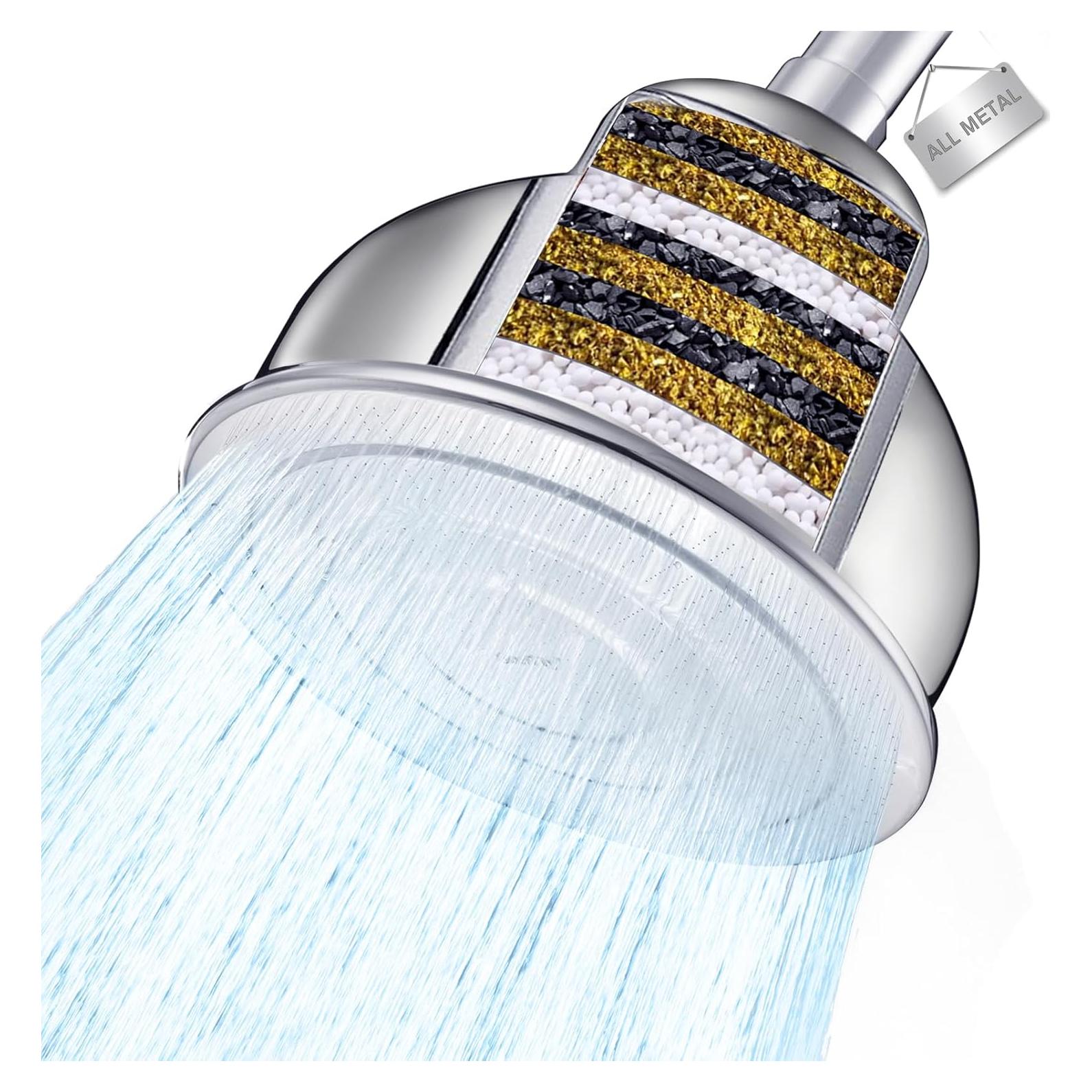 Cabezal de Ducha Filtrado SonTiy 15.24 cm Acero Inoxidable Cromo