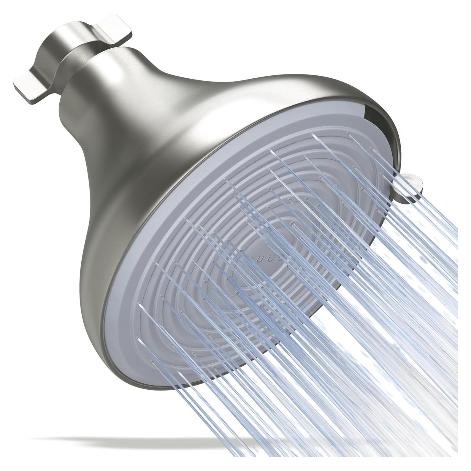 Cabezal de Ducha Filtrado NUUD Níquel Cepillado 3 Filtros