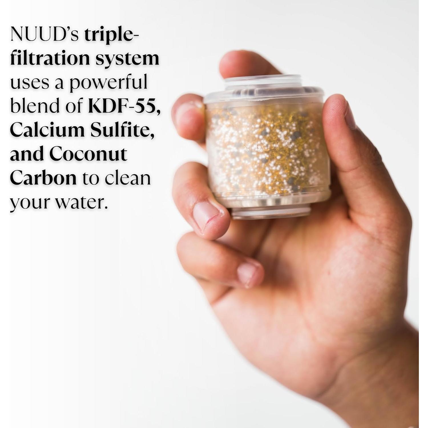 Cabezal de Ducha Filtrado NUUD Níquel Cepillado 3 Filtros