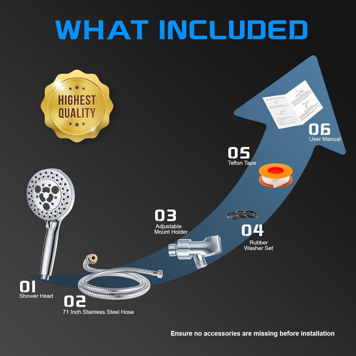 Cabezal de Ducha Filtrada Joyluck con 10 Modos y Filtro Premium