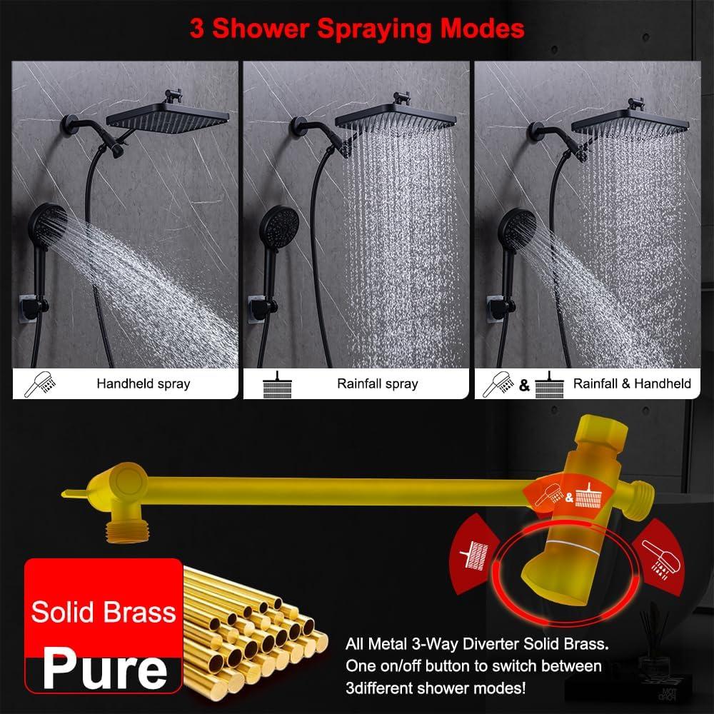 Cabezal de Ducha de Lluvia 14" BSTKEECL con Filtro y Manguera 70"