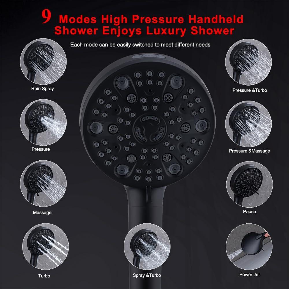 Cabezal de Ducha de Lluvia 14" BSTKEECL con Filtro y Manguera 70"