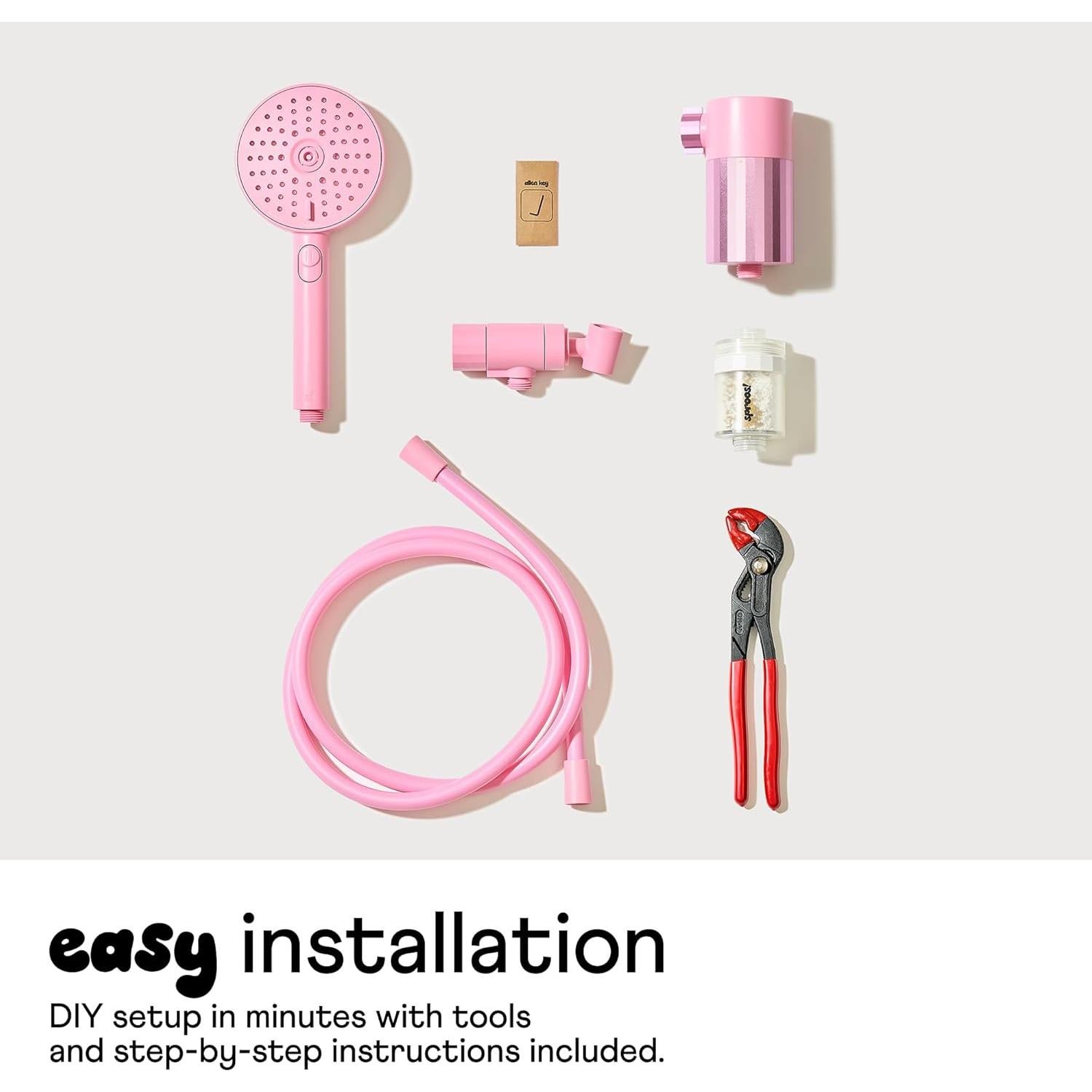 Cabezal de Ducha de Mano Sproos! con Filtros y Manguera 177.8 cm