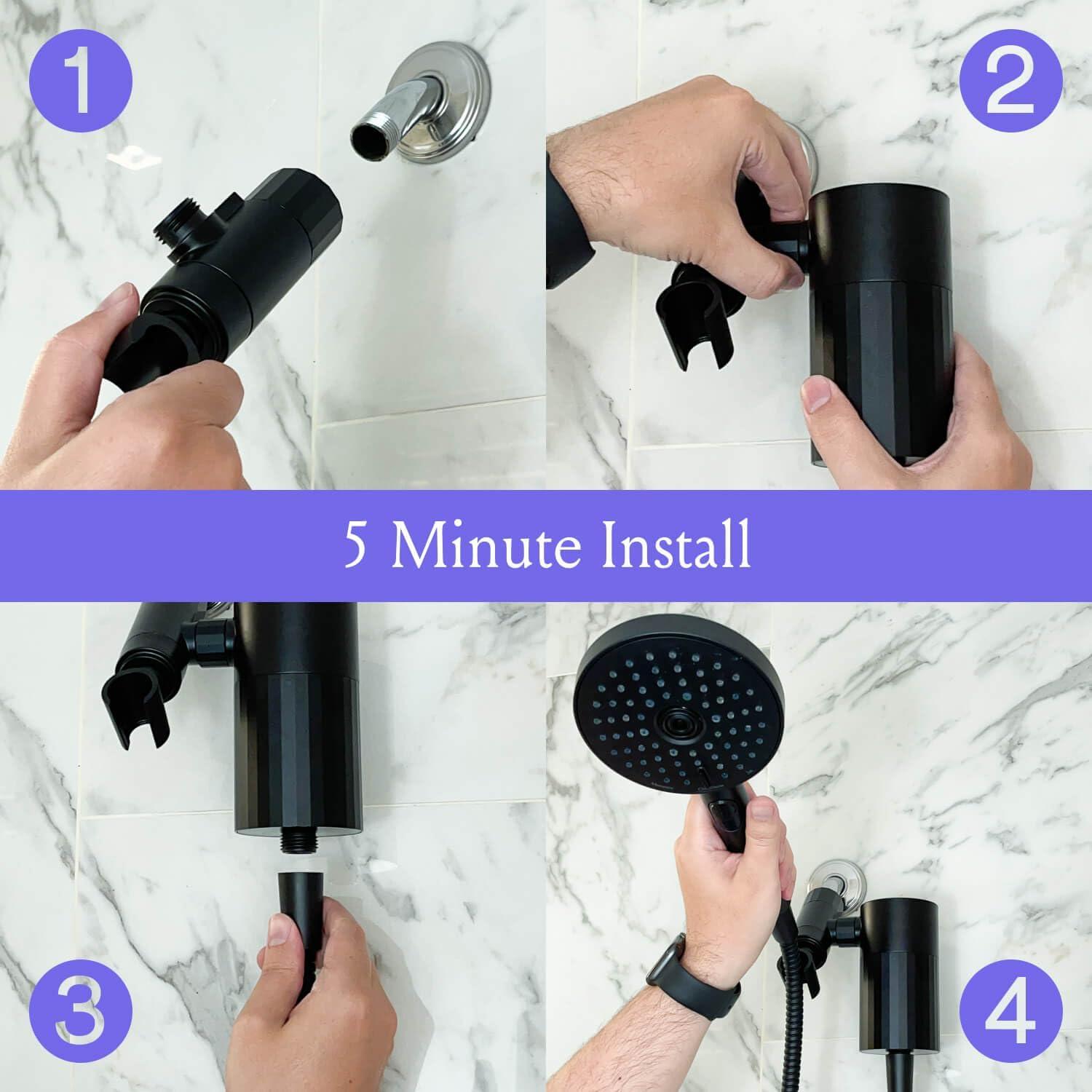 Cabezal de Ducha de Mano Sproos! con Filtros y Manguera 177.8 cm