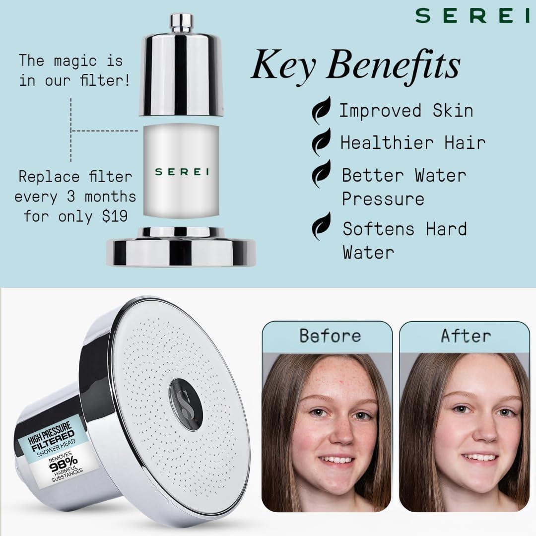 Cabezal de Ducha Filtrado Serei - Alta Presión y Purificación