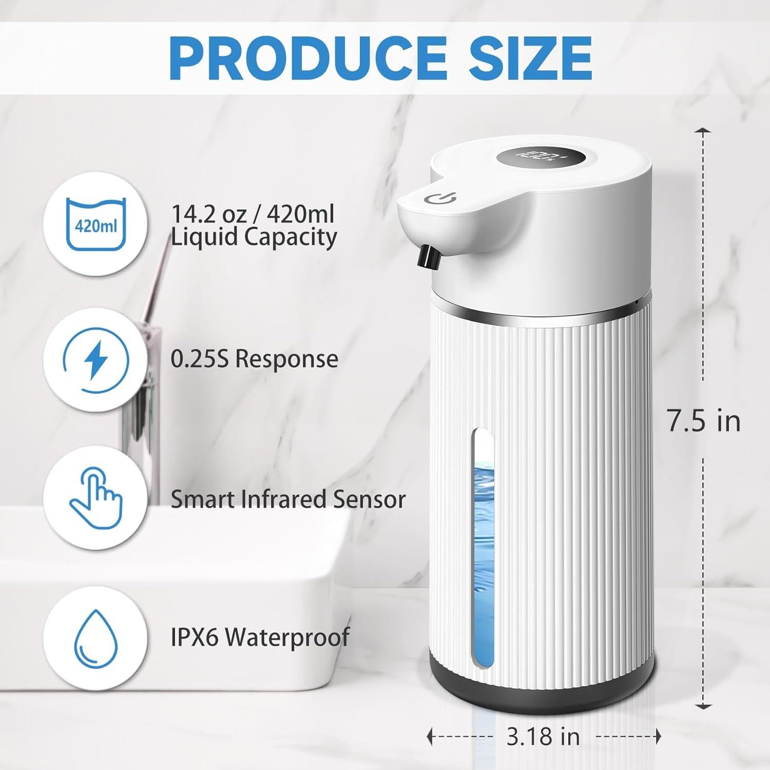 Dispensador de Jabón Automático Dmyond 420 ML Sensor Infrarrojo