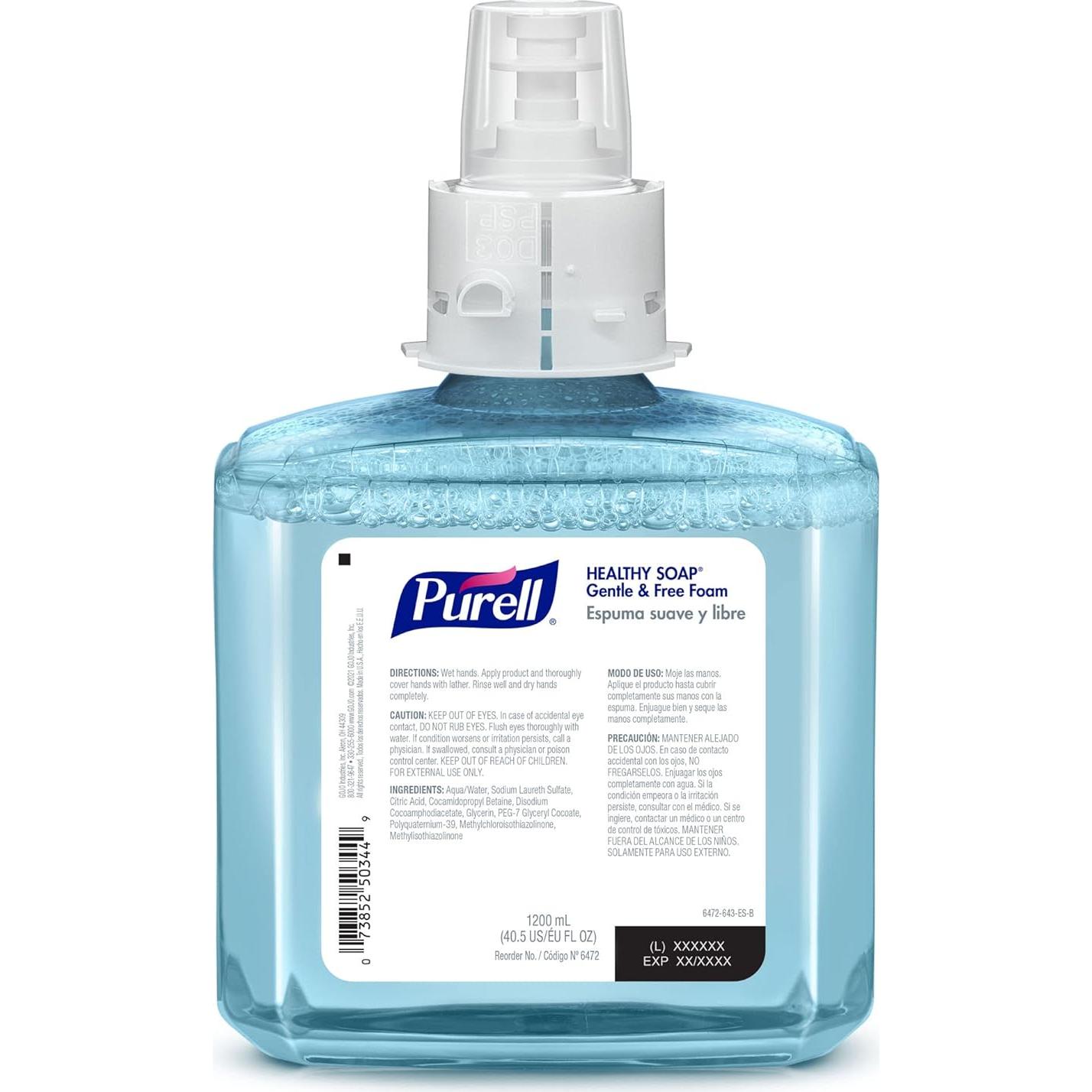 Jabón Espuma Suave PURELL 1200 mL Recarga x2 para Dispensador ES6