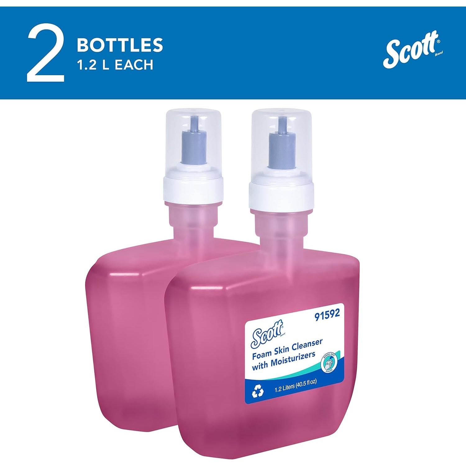 Jabón de Manos Espumoso Scott 1.2 L Aroma Floral (2 Botellas)