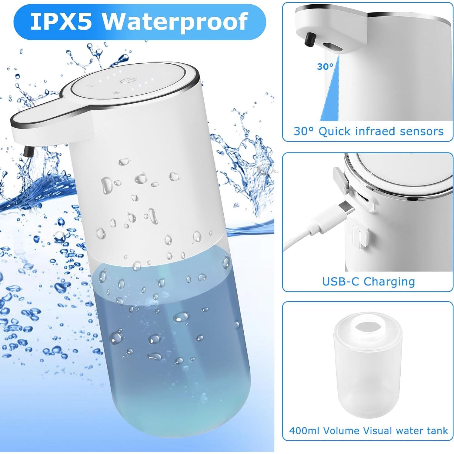 Pack de 2 dispensadores de jabón automático VZZNN 400ml