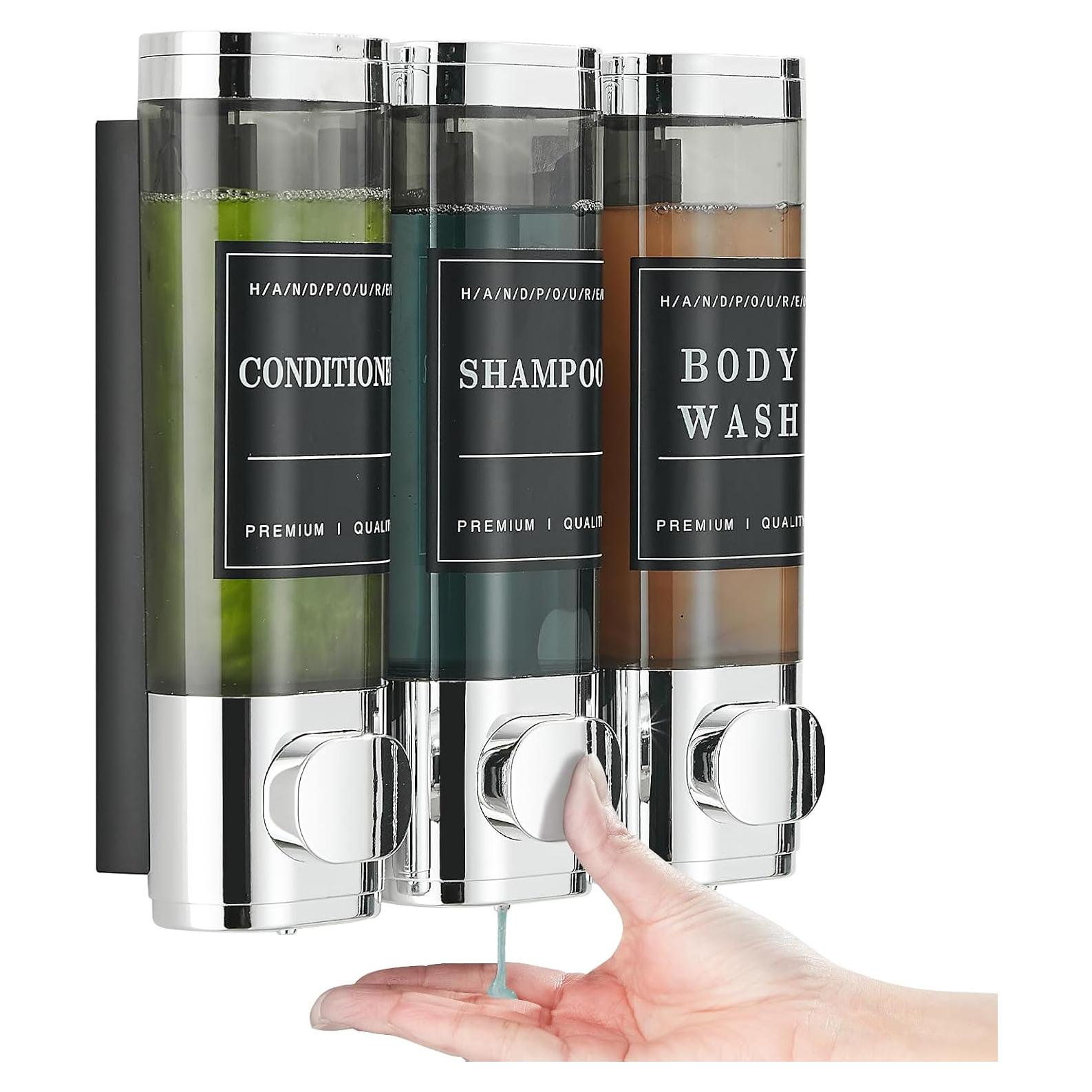 Dispensador de Jabón Unisense 3 Cámaras Cromo 300ml Sin Taladro