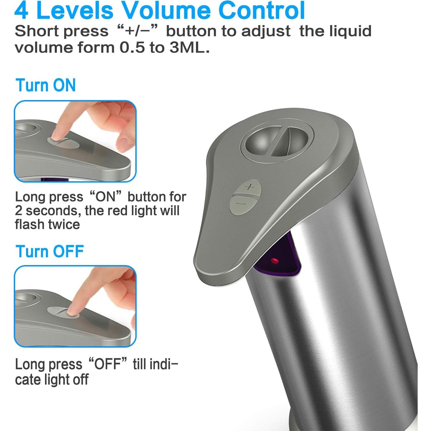 Dispensador de Jabón Automático MOT Acero Inoxidable 285ml