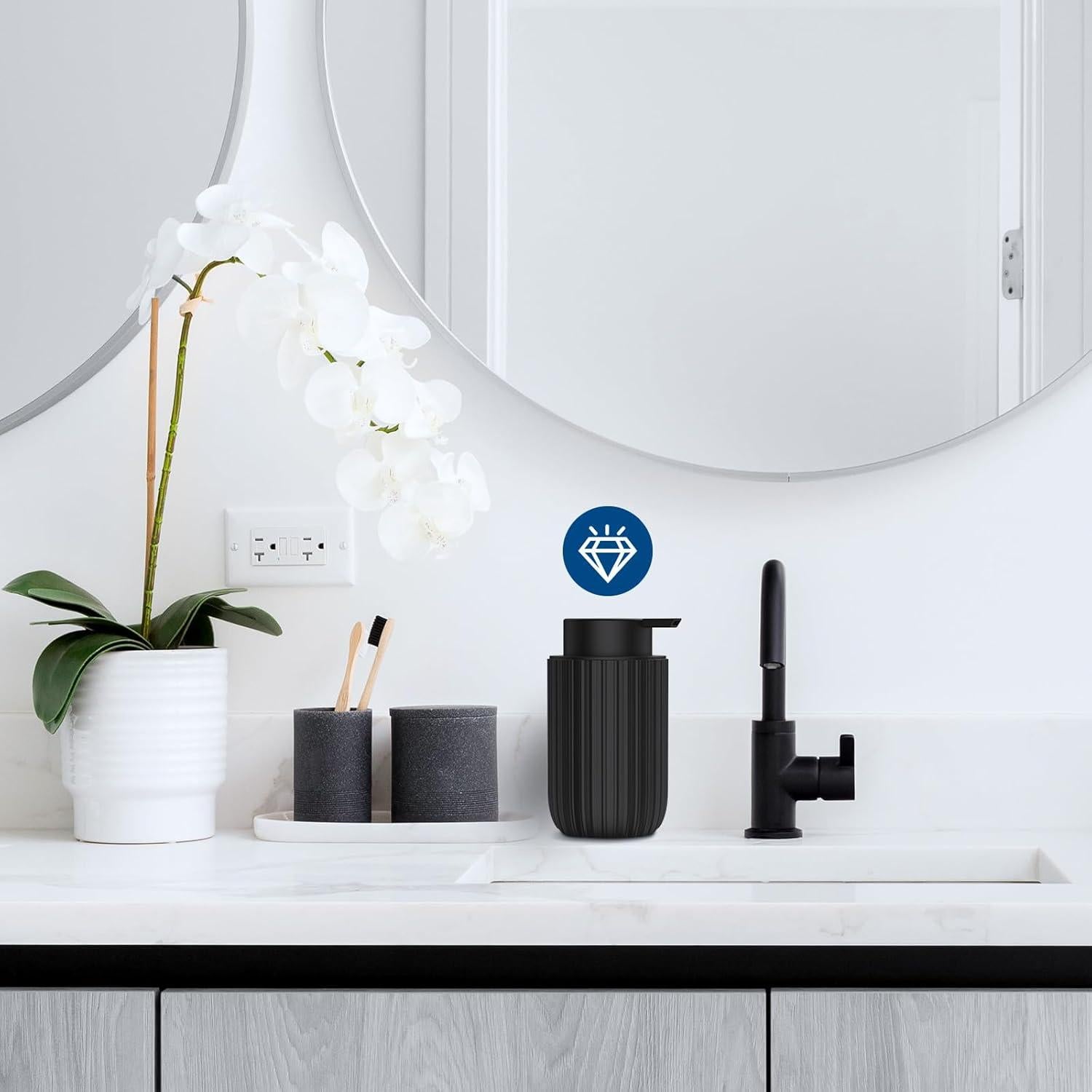 Dispensador de Jabón Espumoso Cerámica Dlirho 355 ml Negro