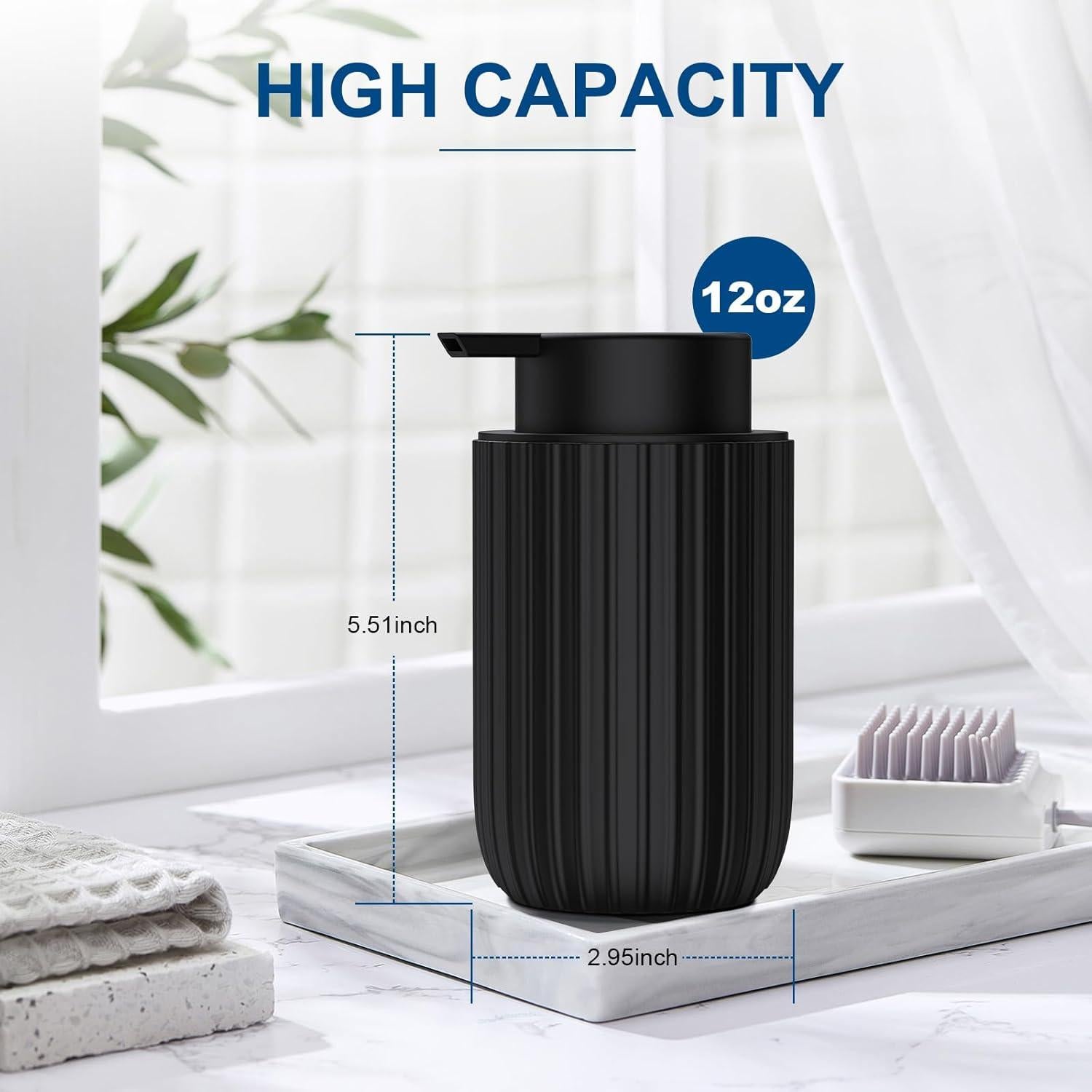 Dispensador de Jabón Espumoso Cerámica Dlirho 355 ml Negro