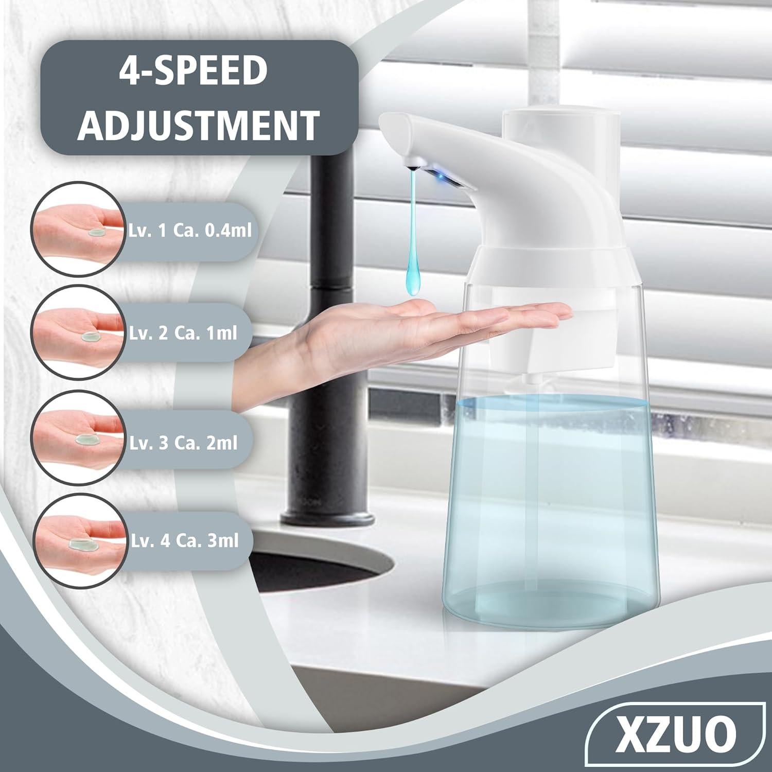 Dispensador de Jabón Automático XZUO 700 ml Blanco con Sensor