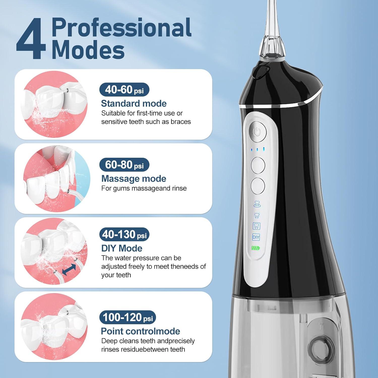 Irrigador Oral Inalámbrico Grinest FL-V35 4 Modos IPX7 320ml
