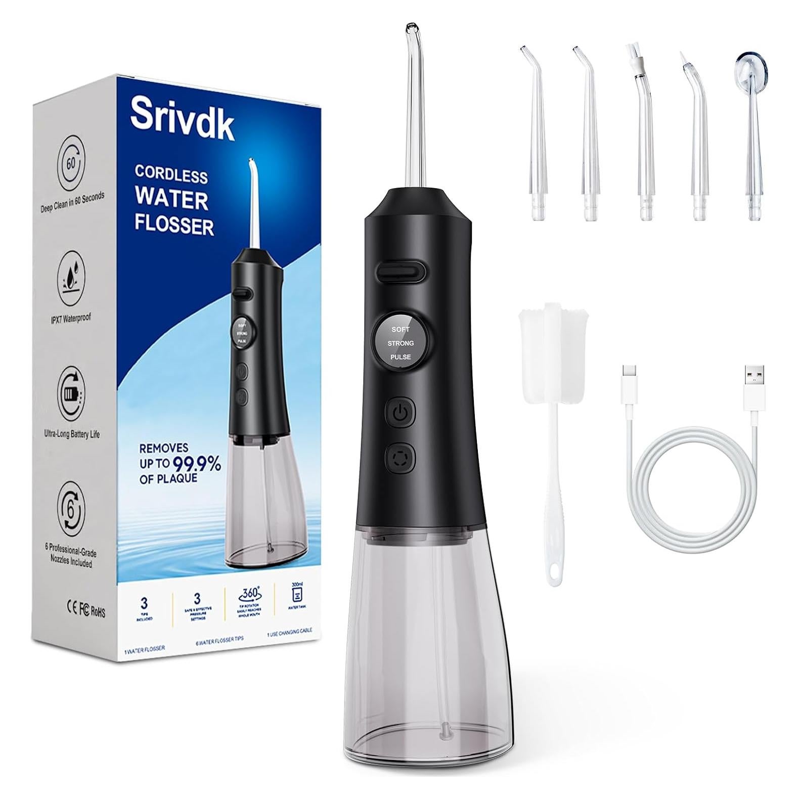 Irrigador Dental Inalámbrico Srivdk 300ML 3 Modos IPX7