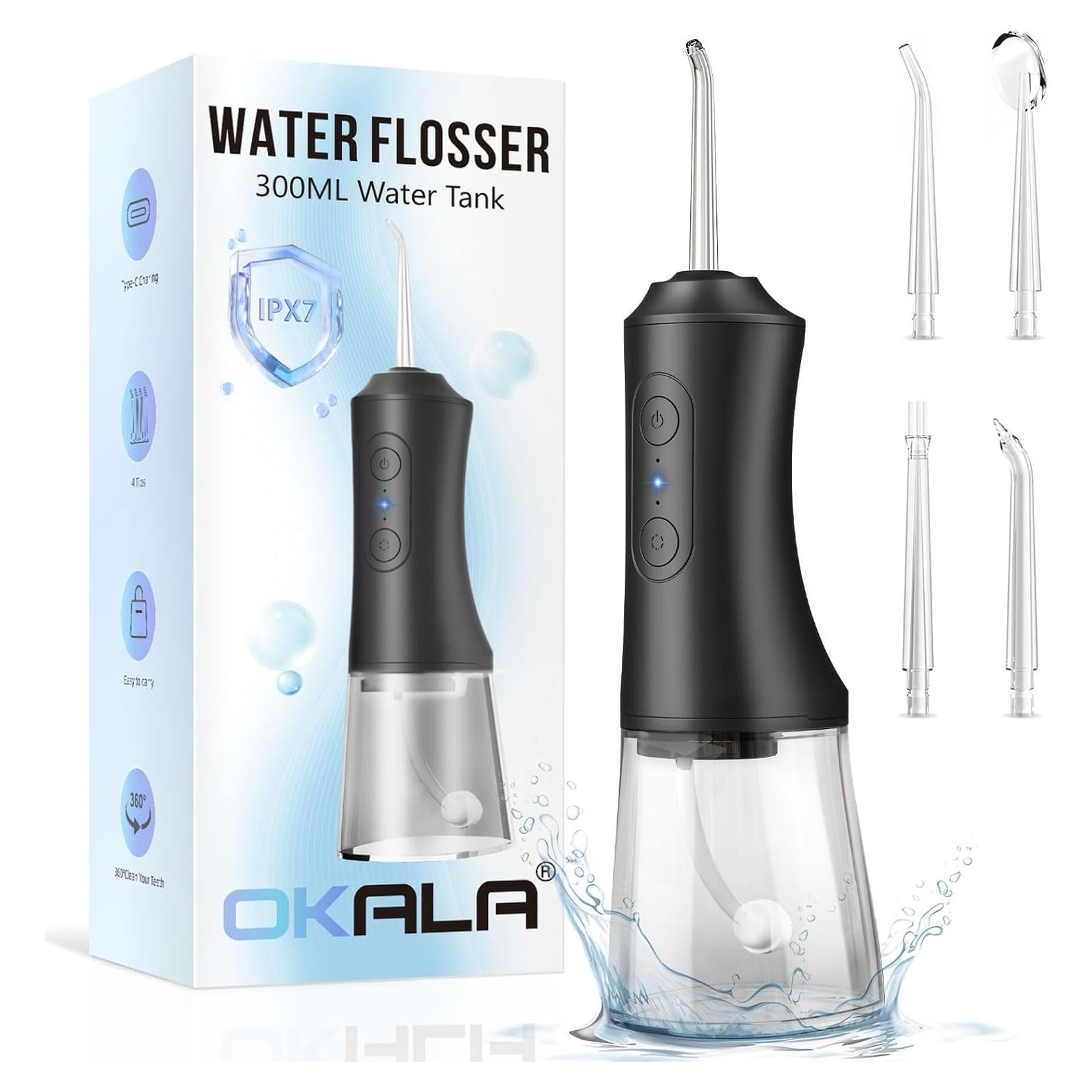 Irrigador Oral Inalámbrico OKALA EFS 300ml IPX7 Recargable