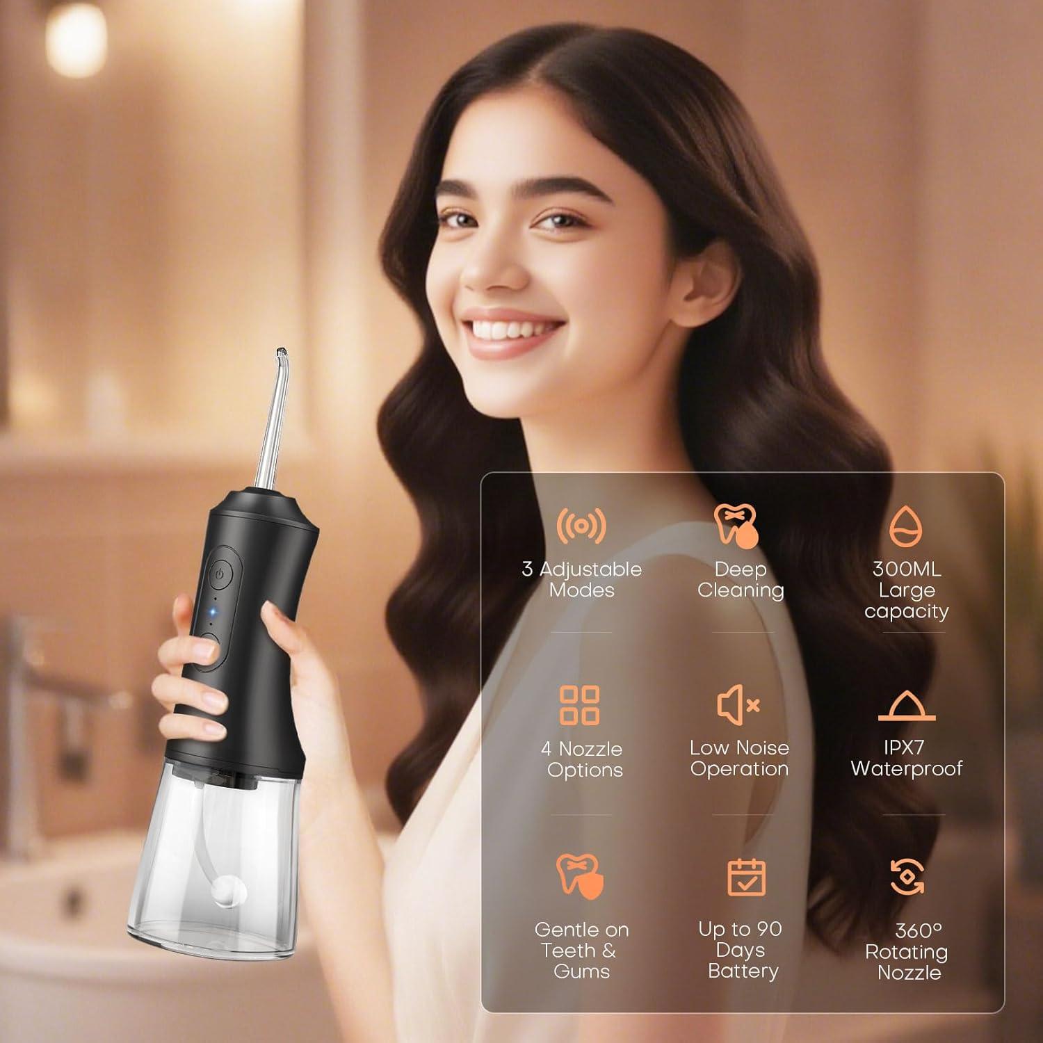 Irrigador Oral Inalámbrico OKALA EFS 300ml IPX7 Recargable