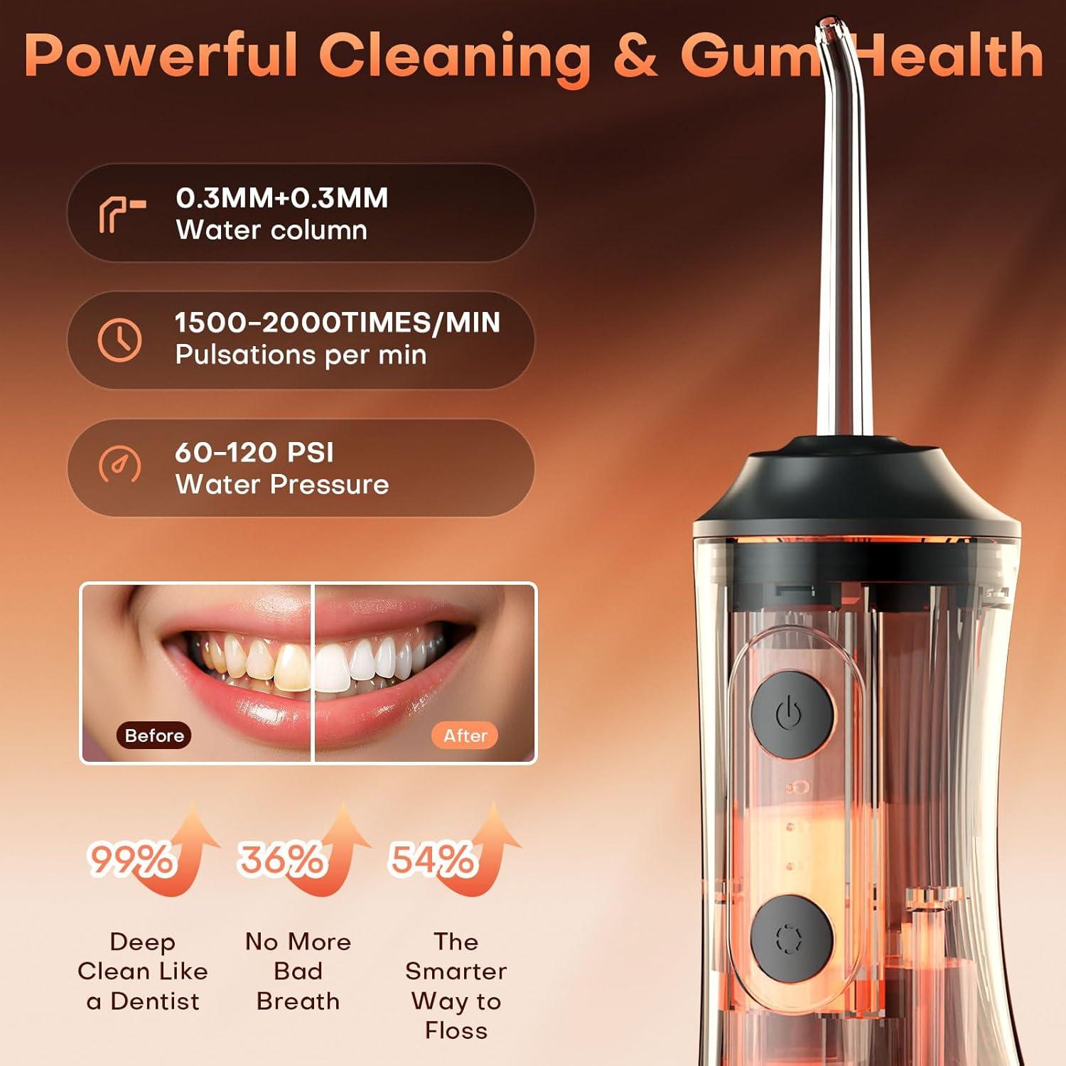 Irrigador Oral Inalámbrico OKALA EFS 300ml IPX7 Recargable