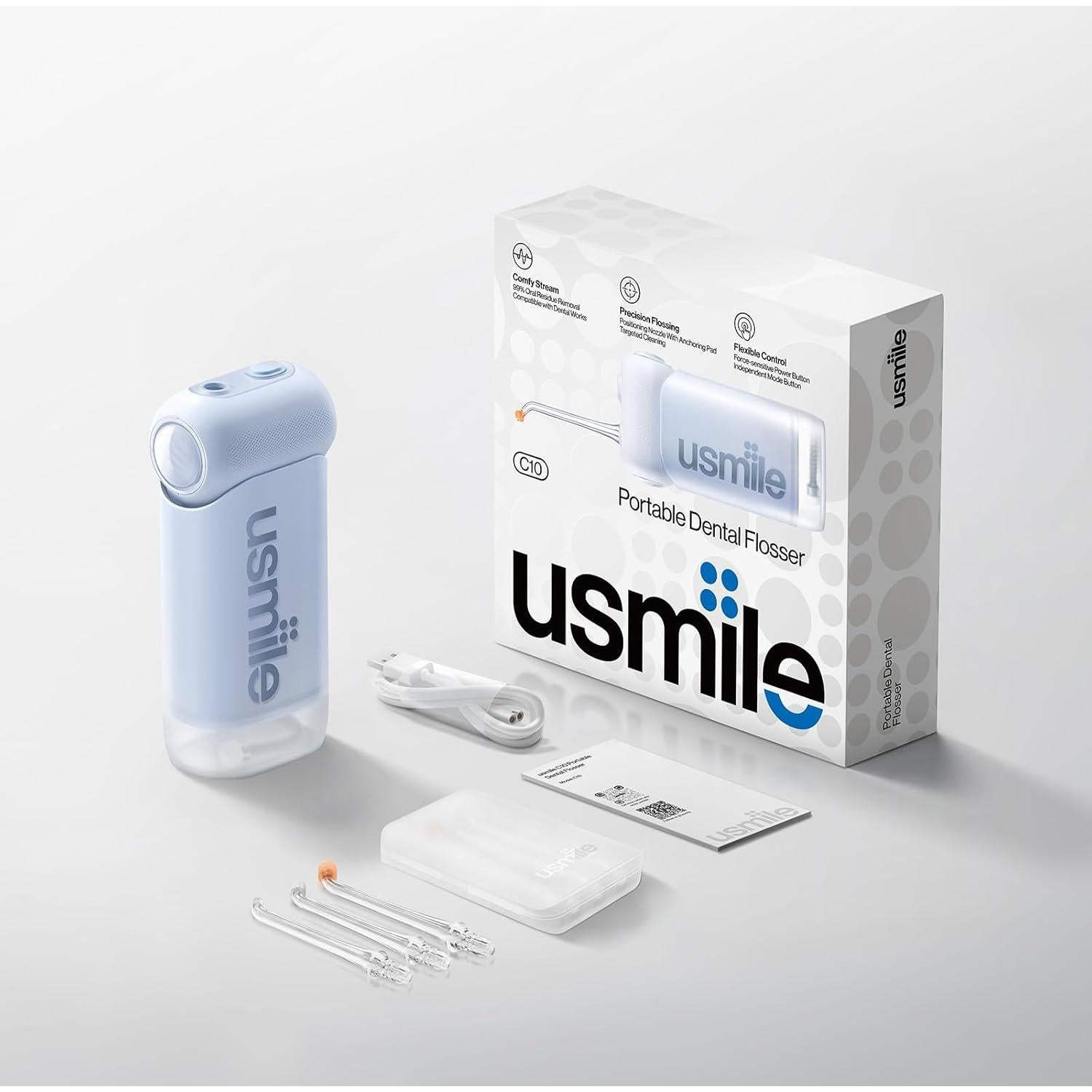 Irrigador Oral Portátil usmile C10 - Batería 95 Días, 4 Modos, IPX7