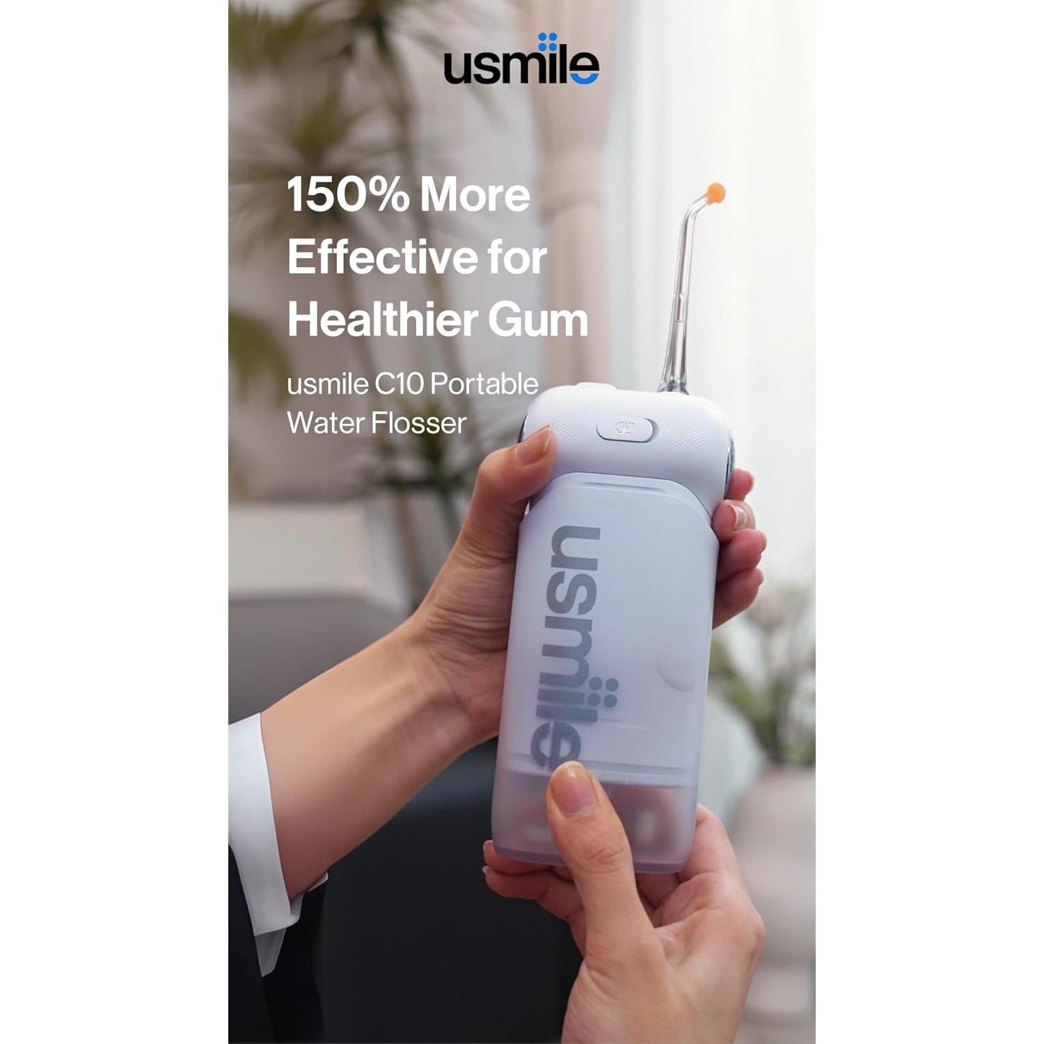 Irrigador Oral Portátil usmile C10 - Batería 95 Días, 4 Modos, IPX7
