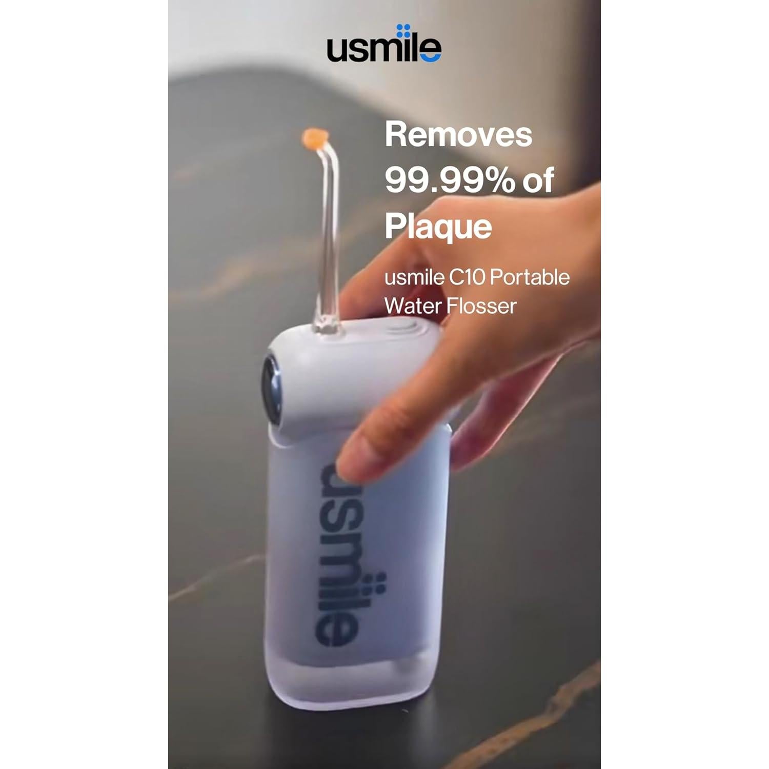 Irrigador Oral Portátil usmile C10 - Batería 95 Días, 4 Modos, IPX7