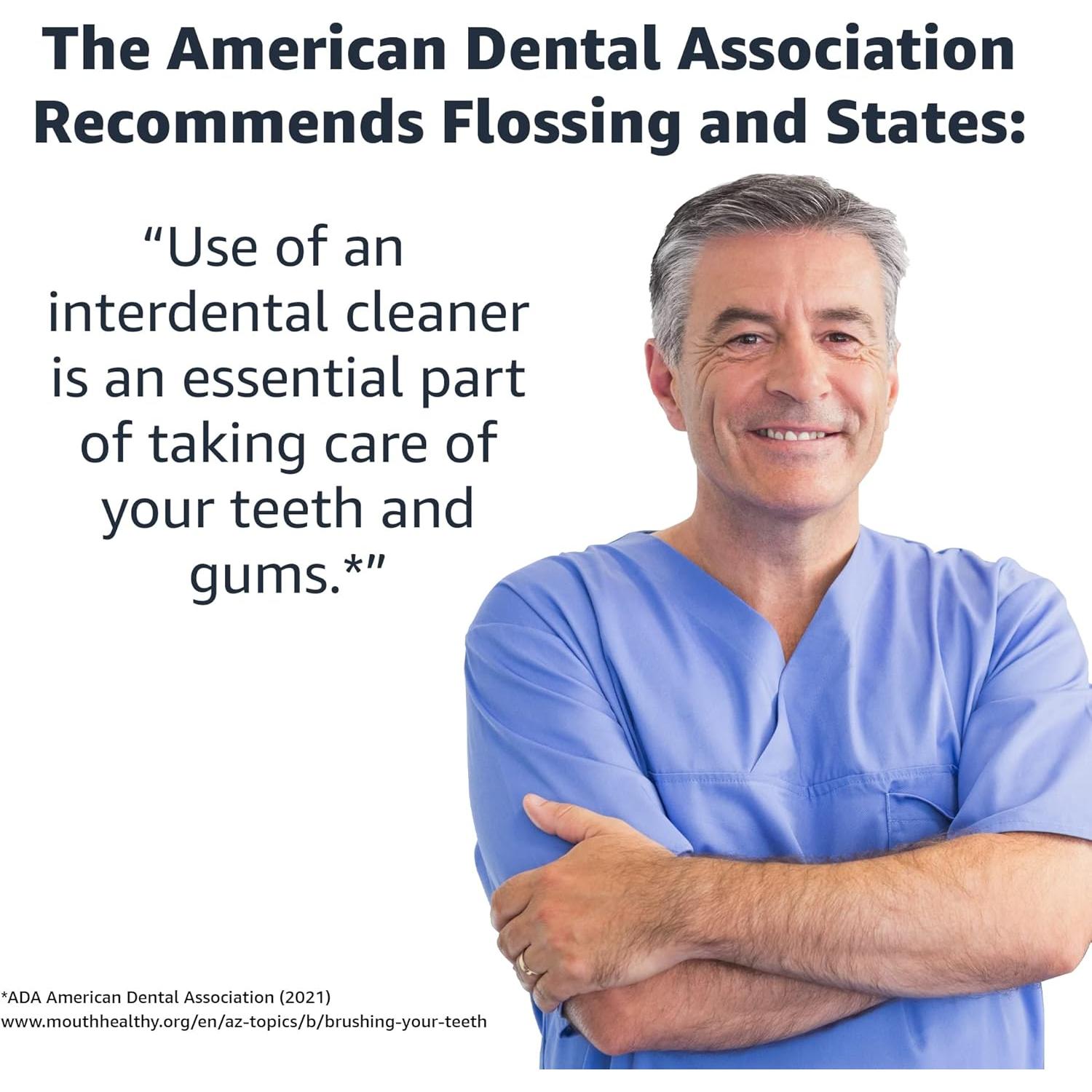 Hilo Dental Inalámbrico Amazon Basics con 2 Puntas y Pilas