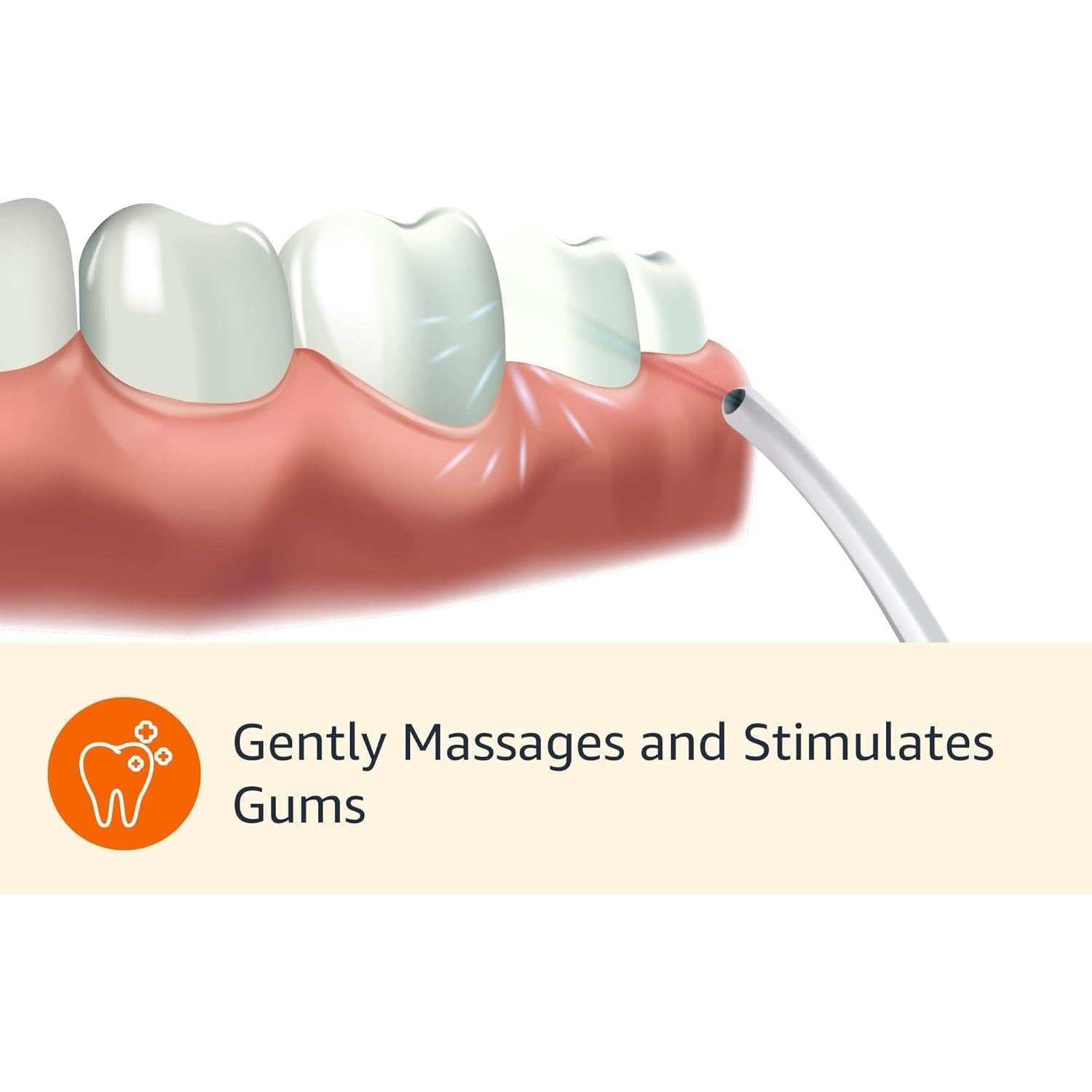 Hilo Dental Inalámbrico Amazon Basics con 2 Puntas y Pilas