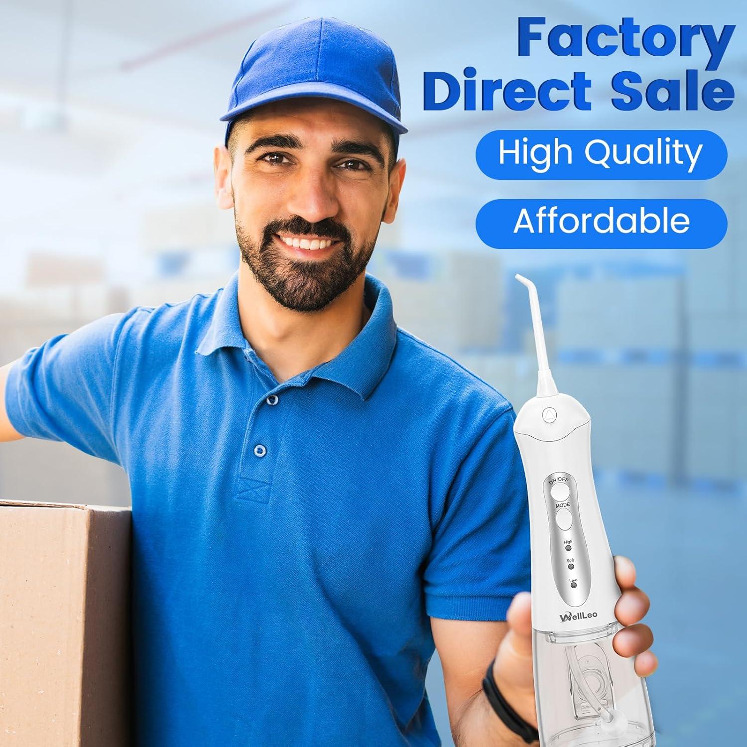 Irrigador Dental Portátil WellLeo C103 con 5 Puntas y IPX7