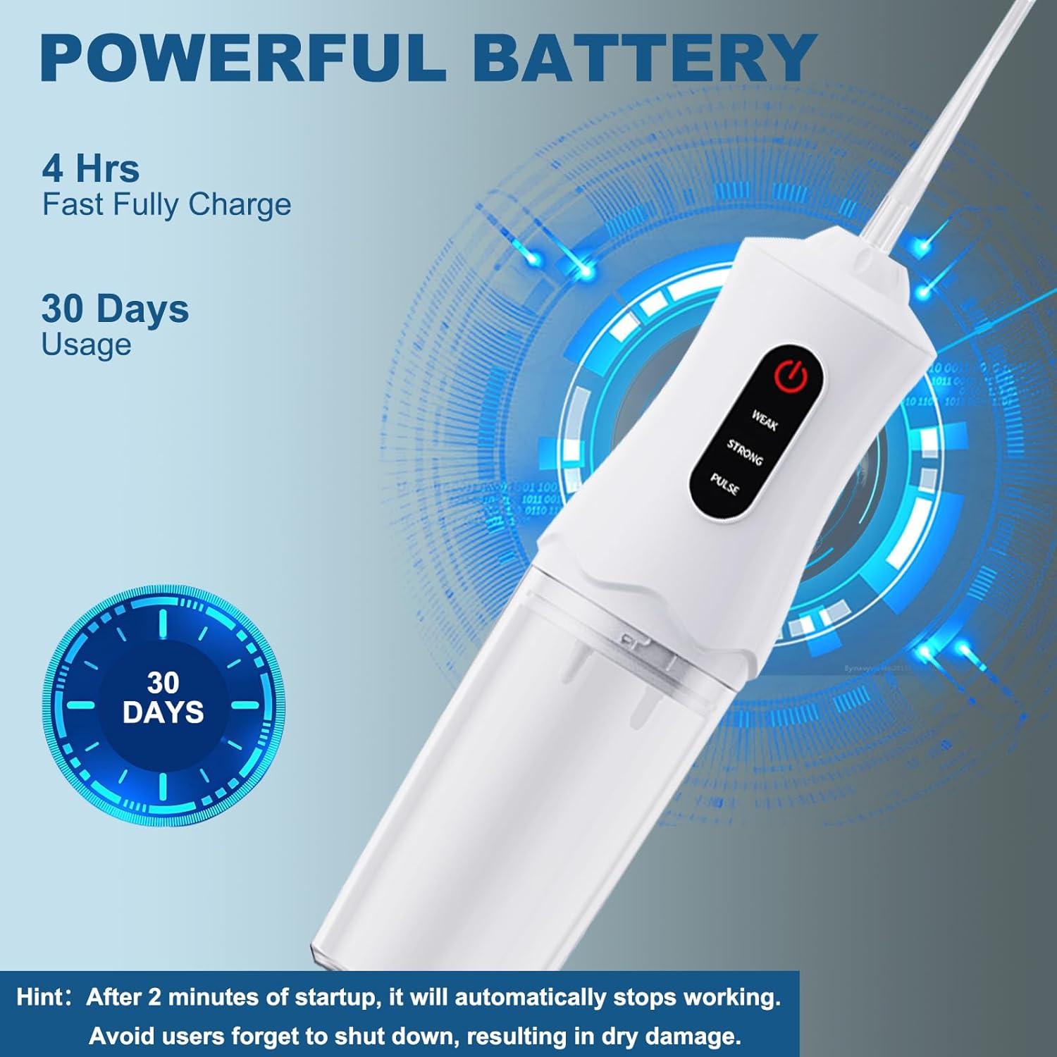 Irrigador Dental Eléctrico Portátil Enioem 6889 Blanco 80-120 PSI