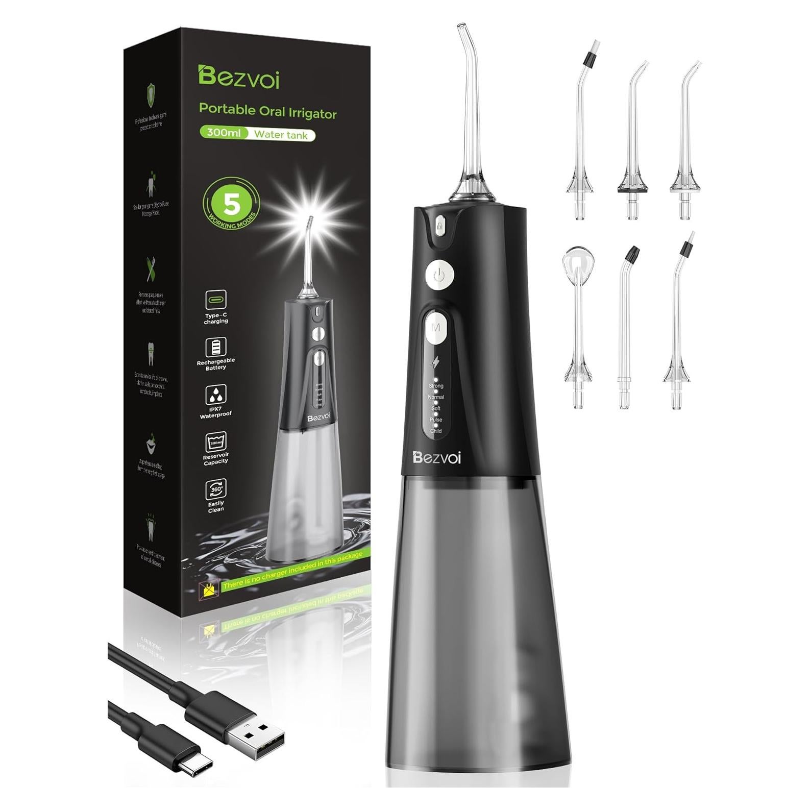 Hilo Dental de Agua Bezvoi Y207 Portátil 300ml 5 Modos IPX7