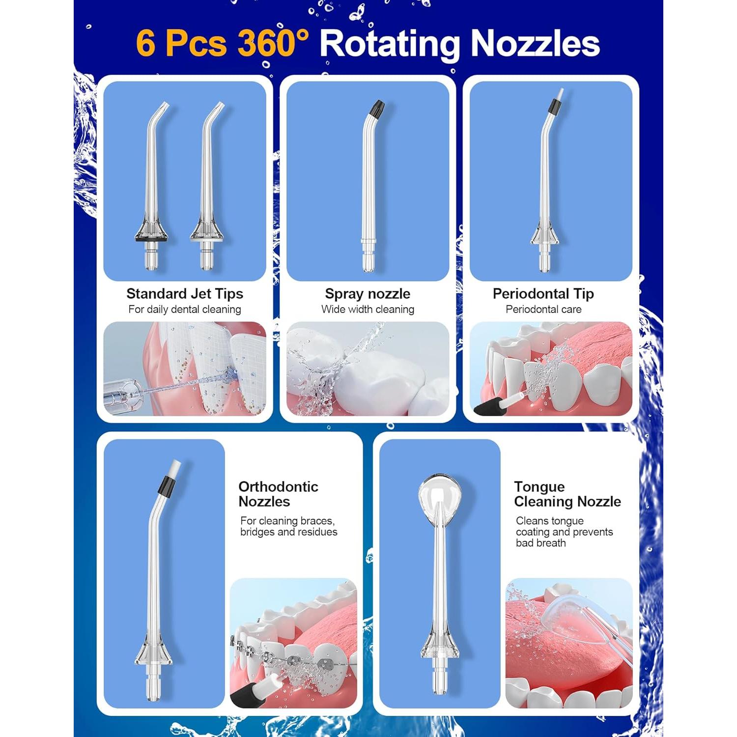 Hilo Dental de Agua Bezvoi Y207 Portátil 300ml 5 Modos IPX7