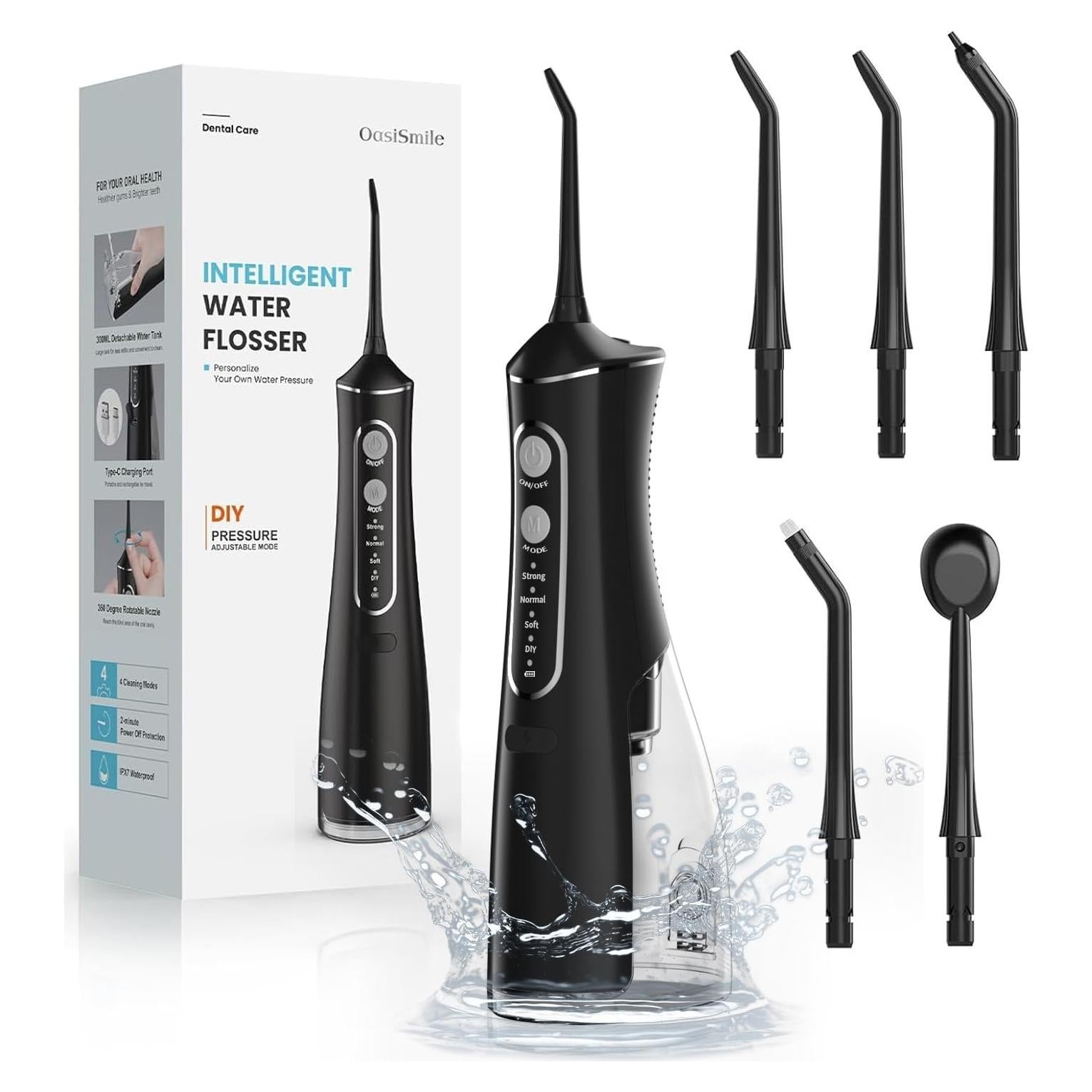 Irrigador Oral Inalámbrico OasiSmile L8, 300ml, 4 Modos, IPX7