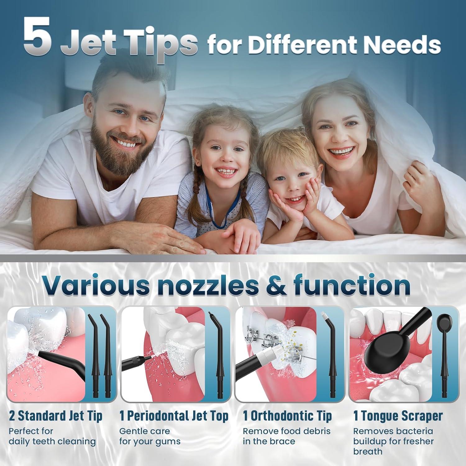 Irrigador Oral Inalámbrico OasiSmile L8, 300ml, 4 Modos, IPX7