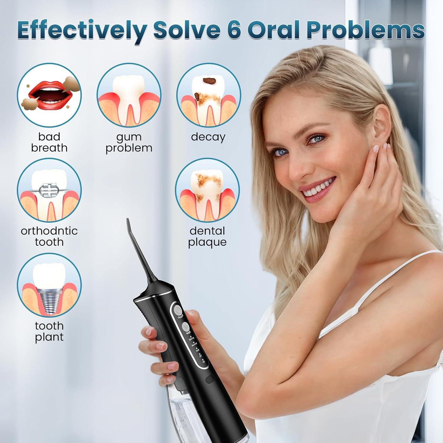 Irrigador Oral Inalámbrico OasiSmile L8, 300ml, 4 Modos, IPX7