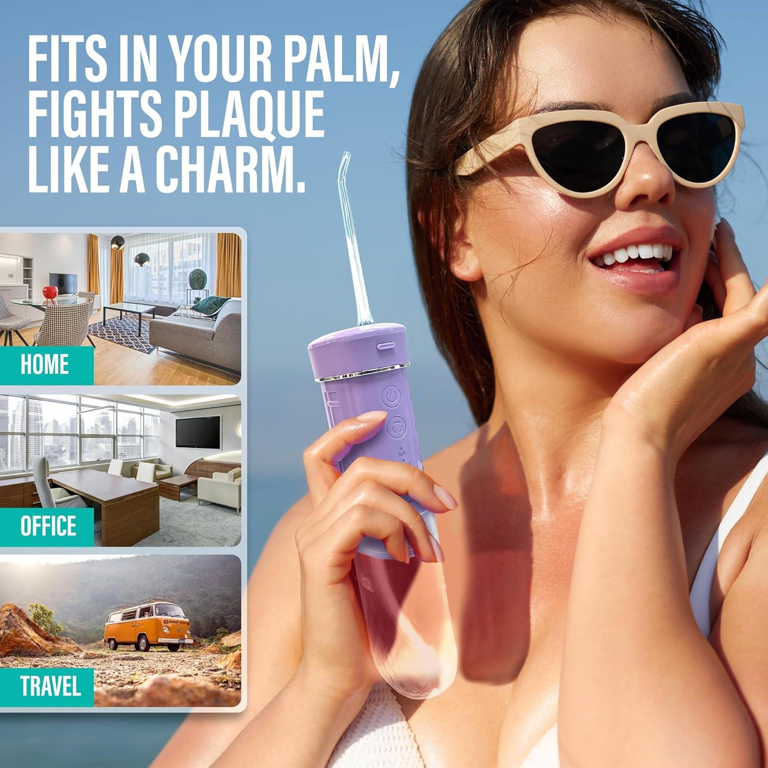 Irrigador Oral Portátil GuruNanda Lavanda, 4 Modos, 180 ml