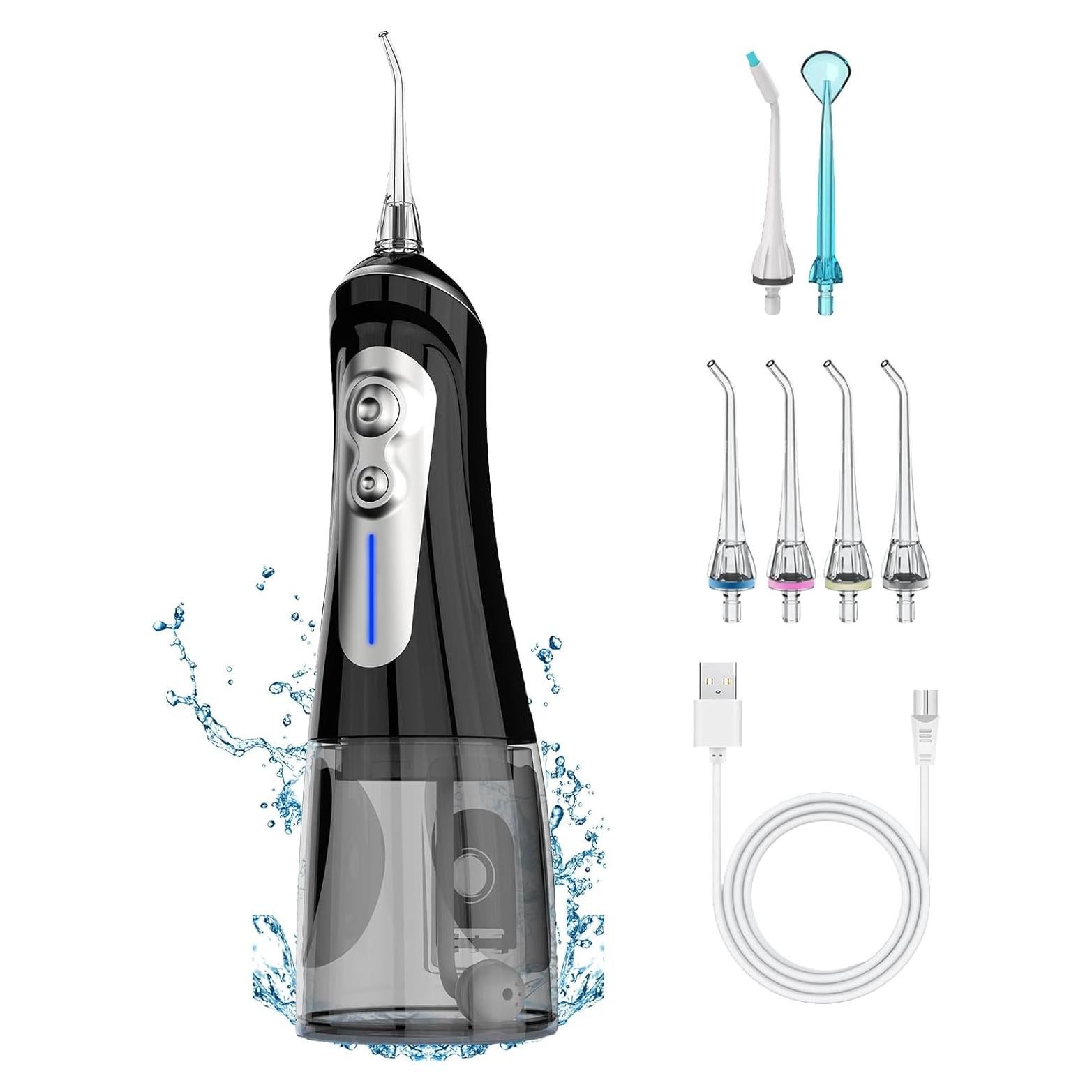 Irrigador Oral Inalámbrico NBGRLVS 320ml 6 Modos Recargable Negro