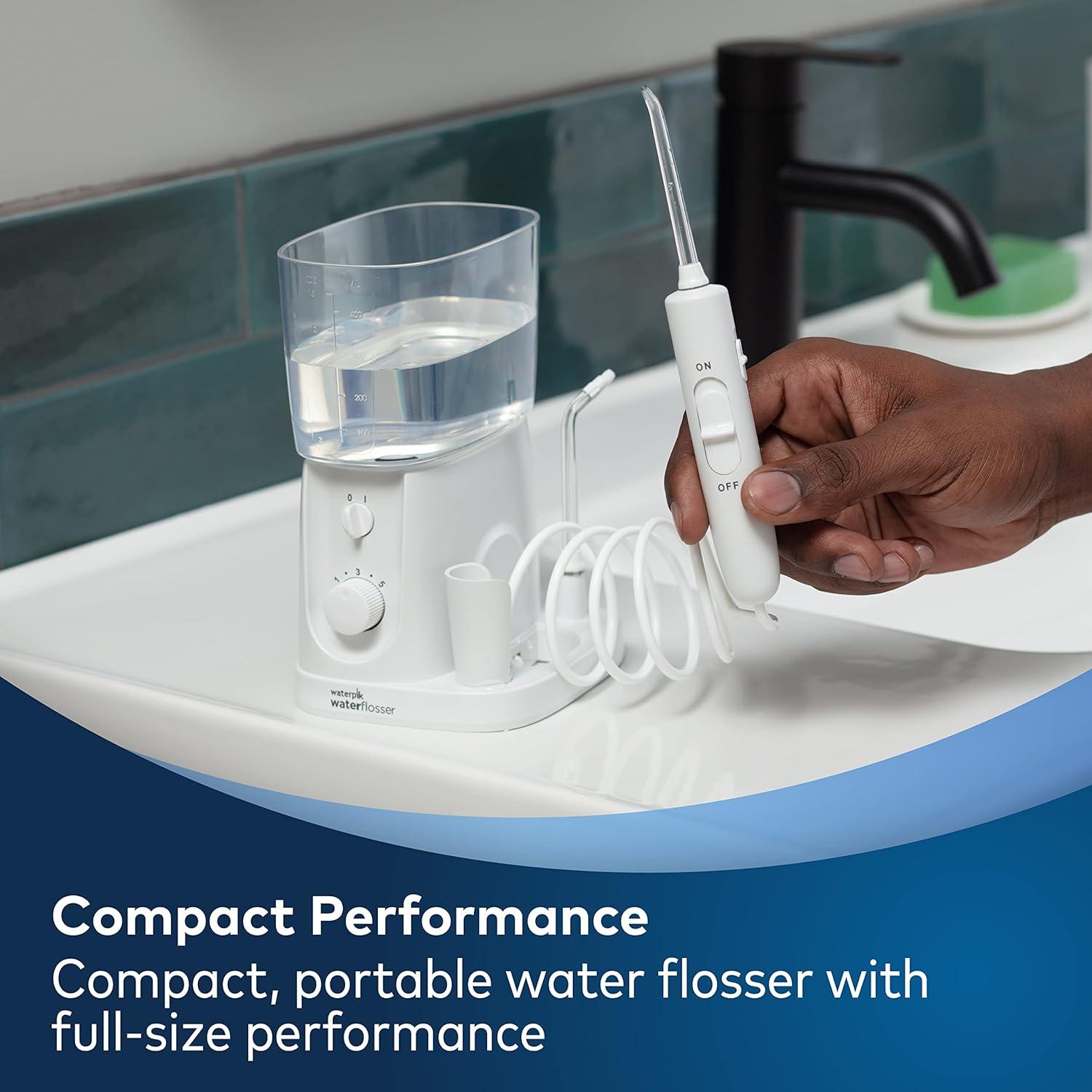 Hilo Dental Eléctrico Waterpik Nano Plus WP-320, Portátil, 4 Puntas