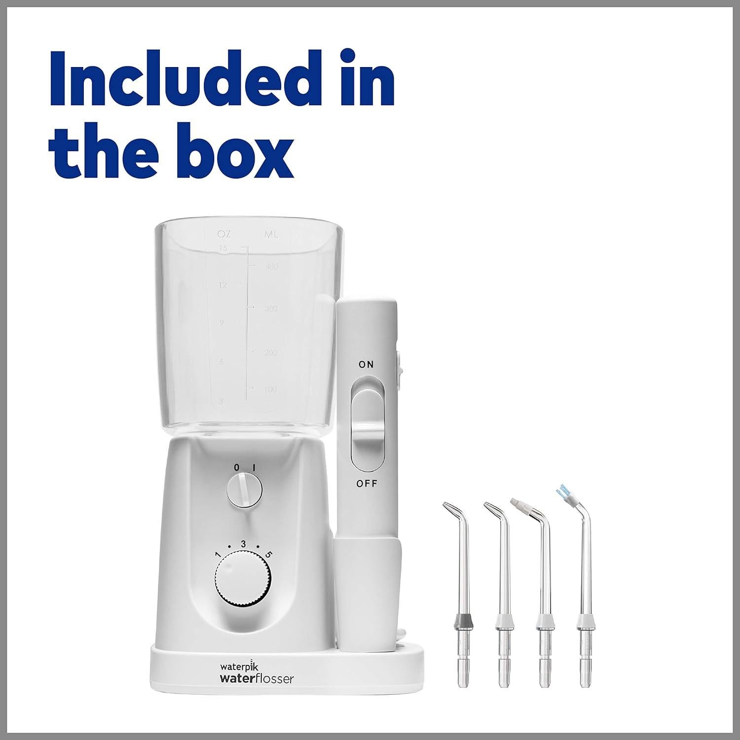 Hilo Dental Eléctrico Waterpik Nano Plus WP-320, Portátil, 4 Puntas