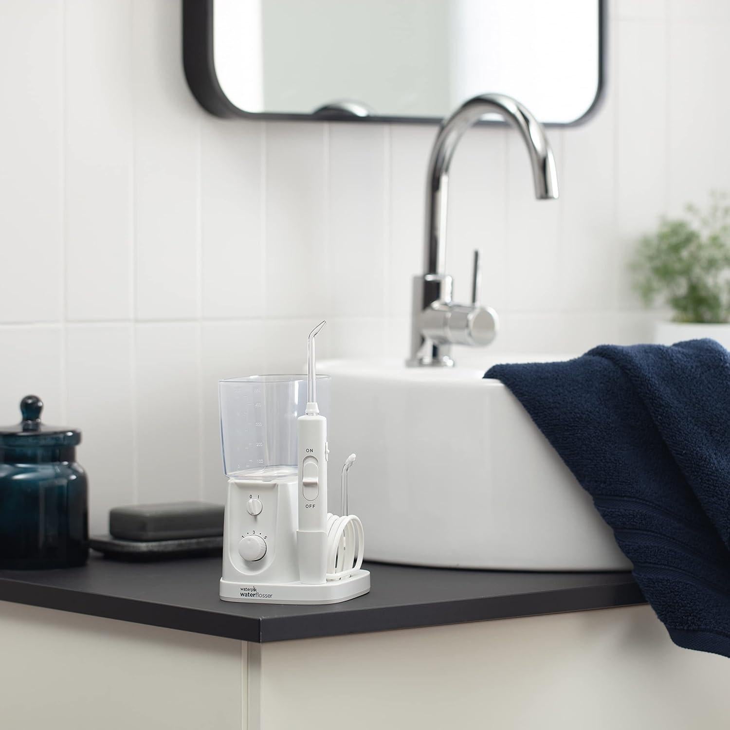 Hilo Dental Eléctrico Waterpik Nano Plus WP-320, Portátil, 4 Puntas