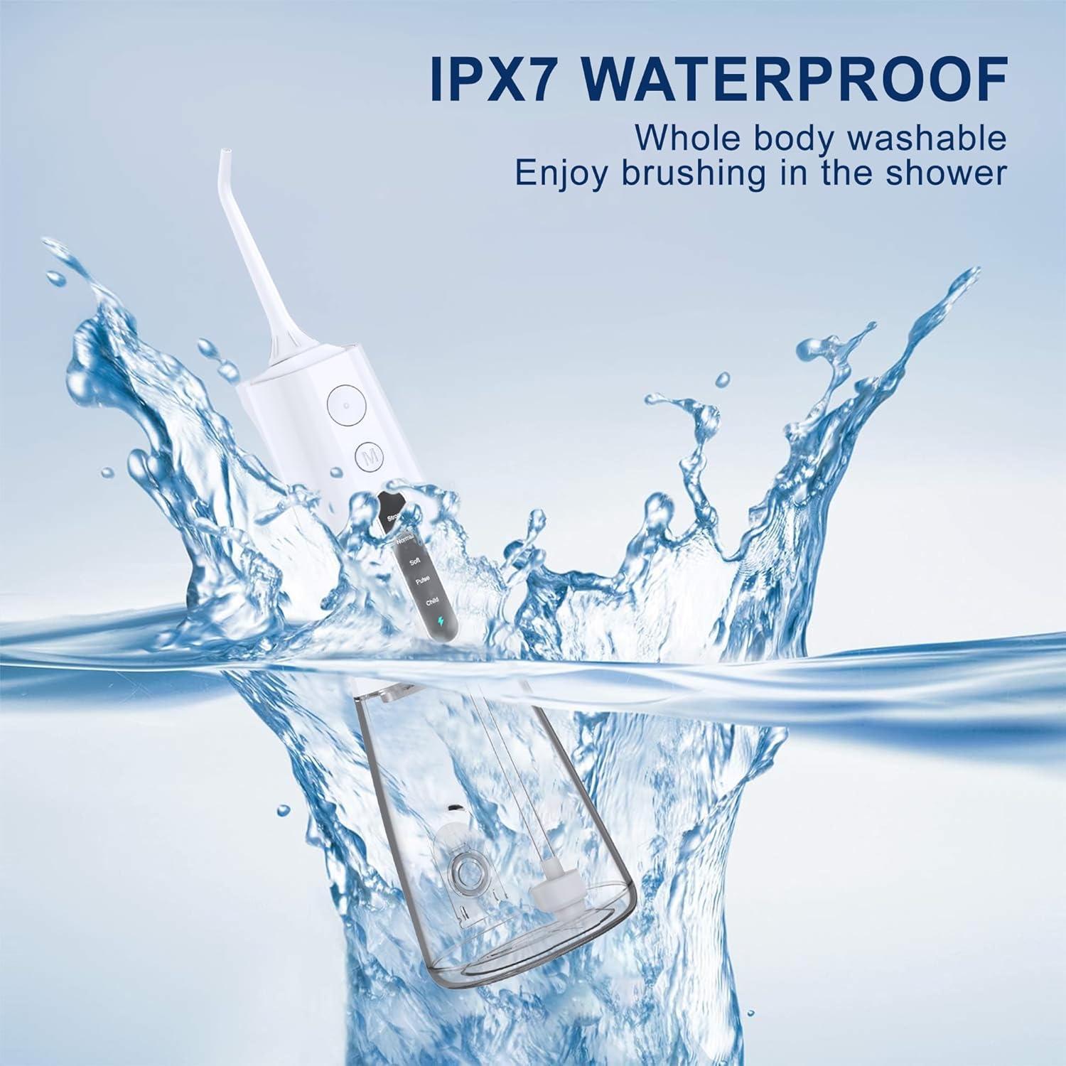 Irrigador Oral MOCEL WF02 Portátil 300ML 5 Modos USB C Blanco