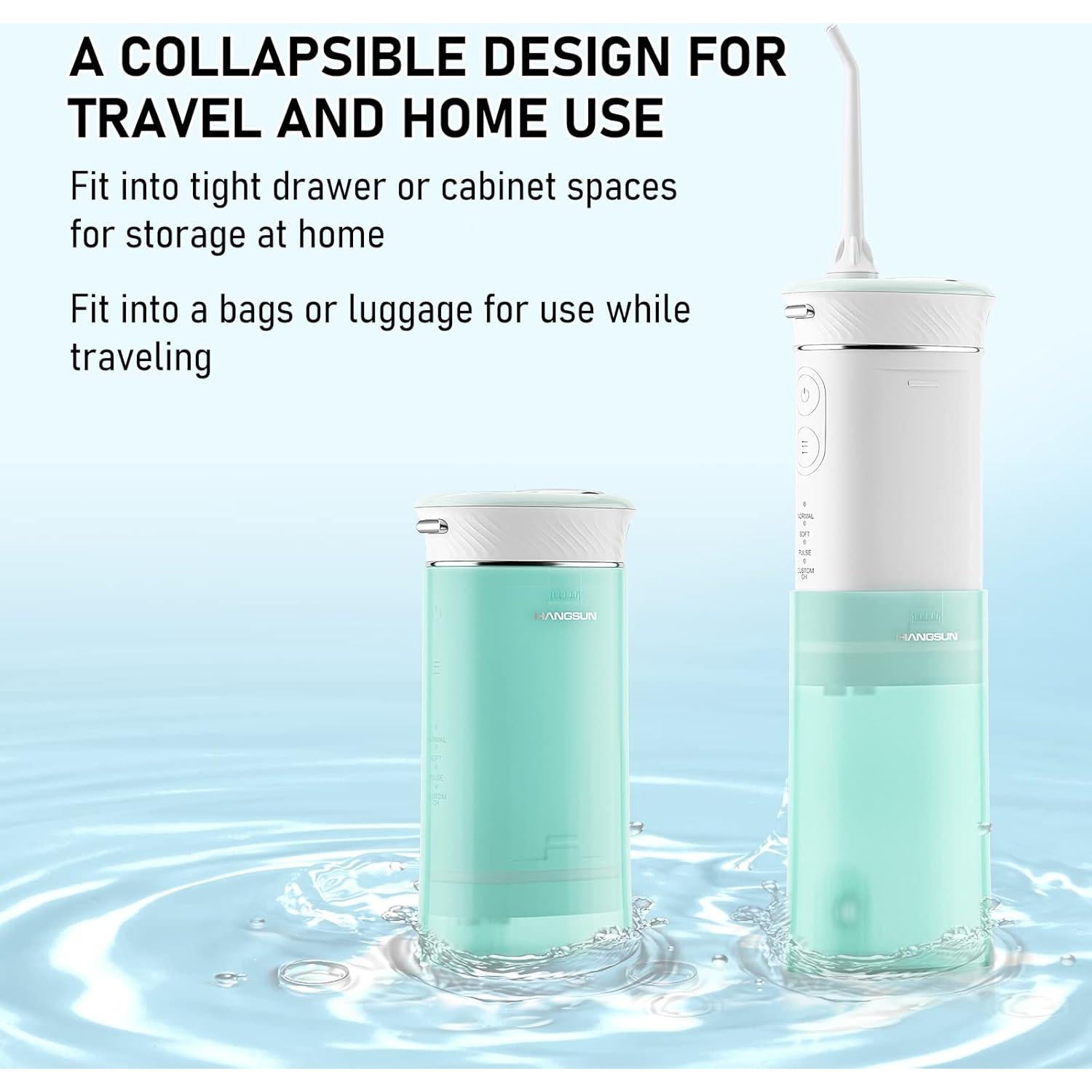 Irrigador Dental Eléctrico HANGSUN HOC600 Portátil IPX7 Verde