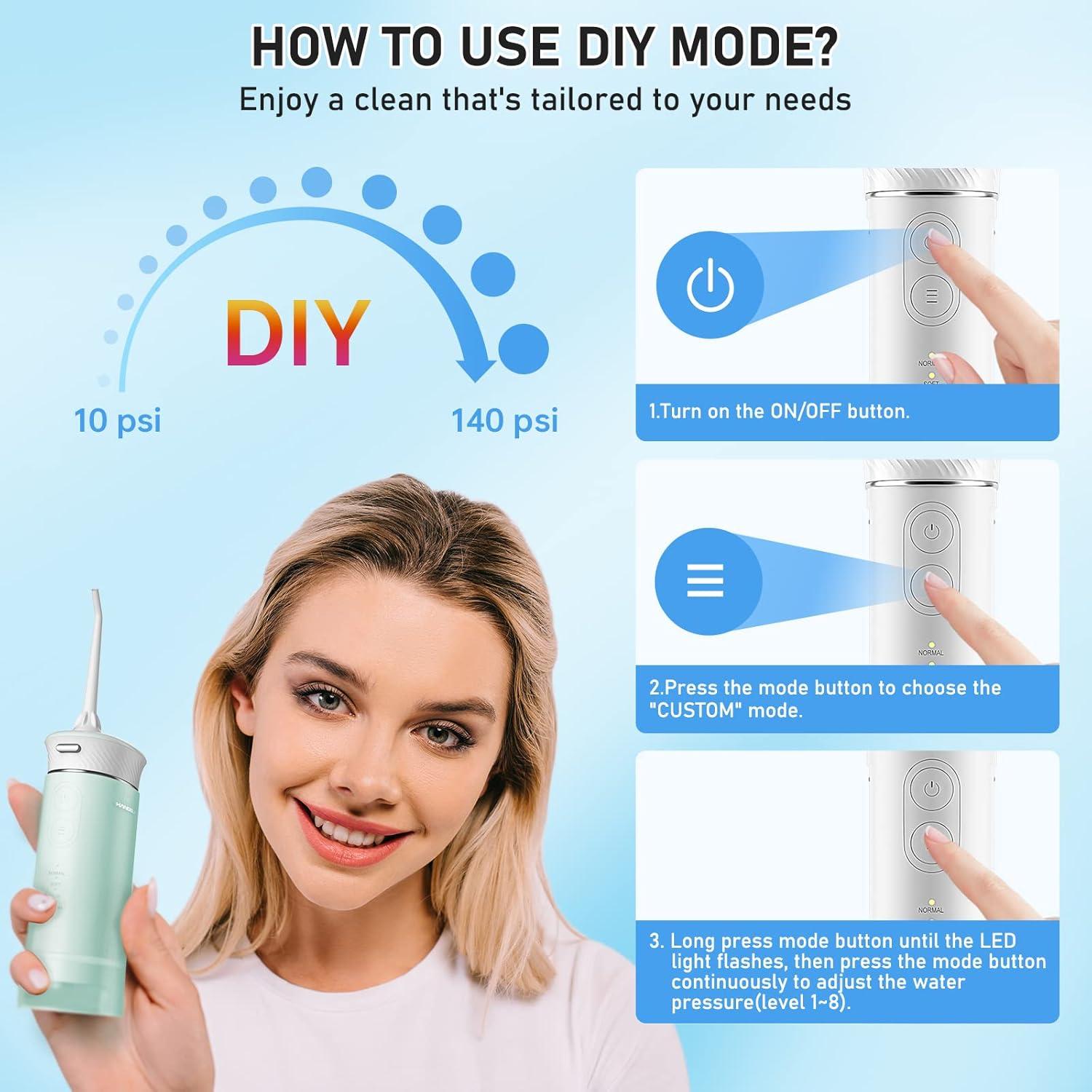 Irrigador Dental Eléctrico HANGSUN HOC600 Portátil IPX7 Verde