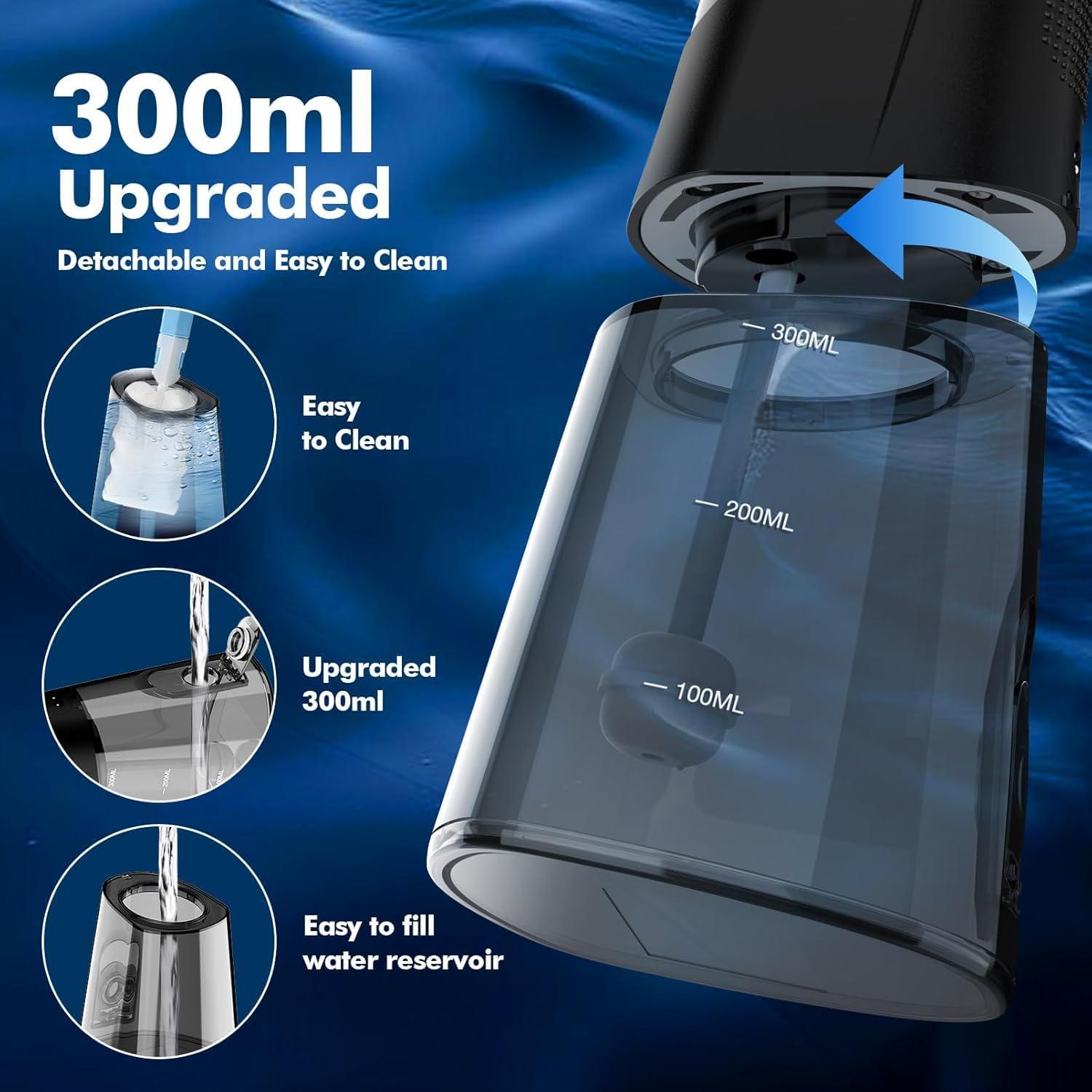 Irrigador Oral Inalámbrico WAFLOO 300ml 8 Puntas Recargable