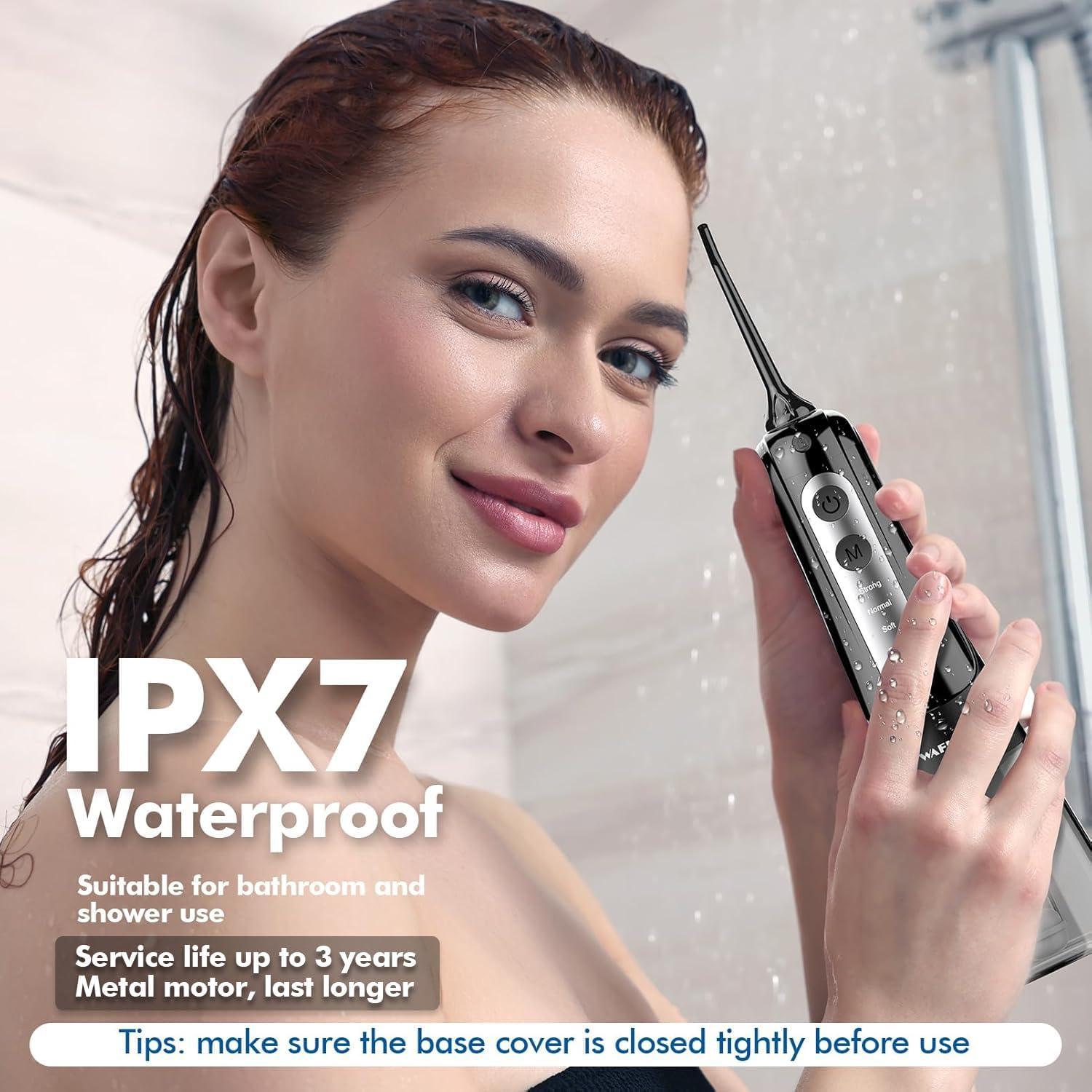 Irrigador Oral Inalámbrico WAFLOO 300ml 8 Puntas Recargable