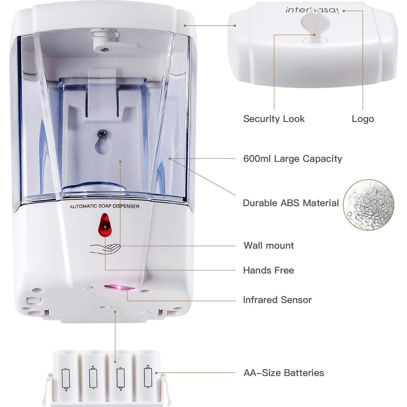 Dispensador de Jabón Automático Interhasa! 600ml Sin Contacto
