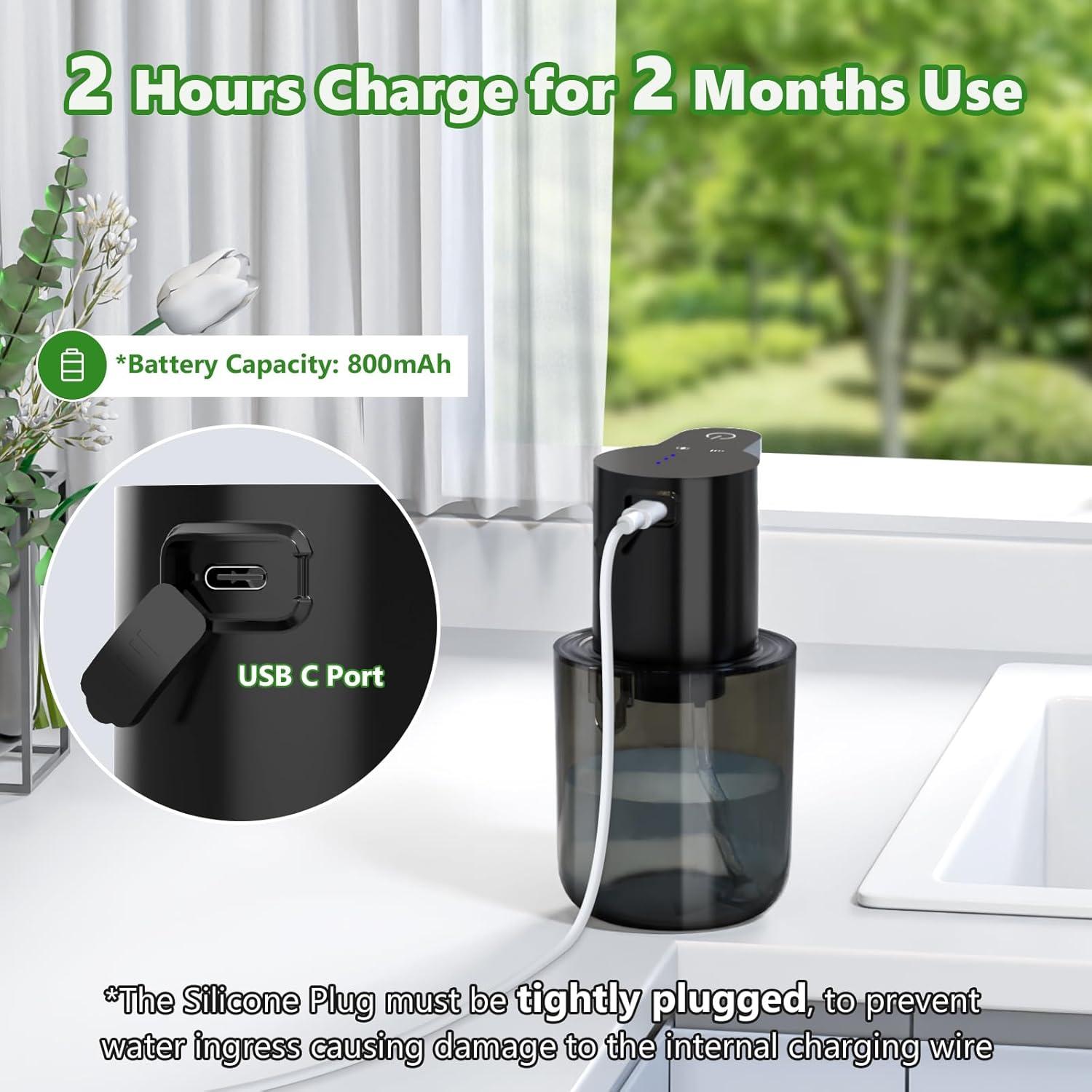 Dispensador Automático de Jabón Espumoso FFZZKJ 400ml Negro